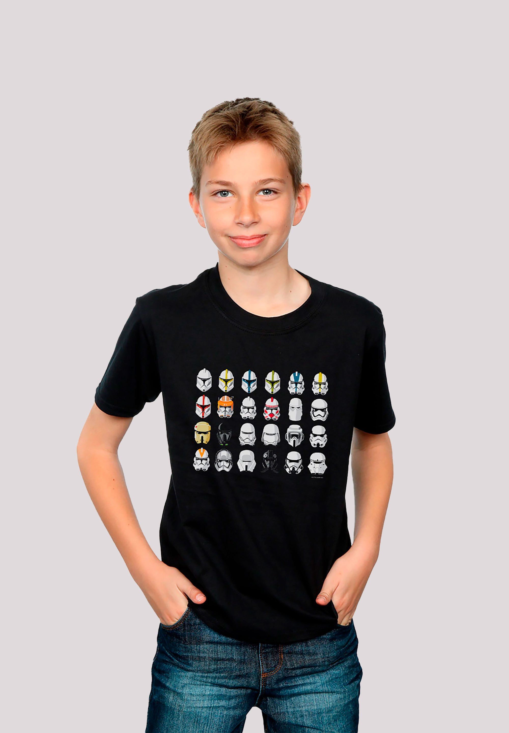 F4NT4STIC T-Shirt Star Wars Stormtrooper Piloten Helme Krieg der Sterne Print schwarz