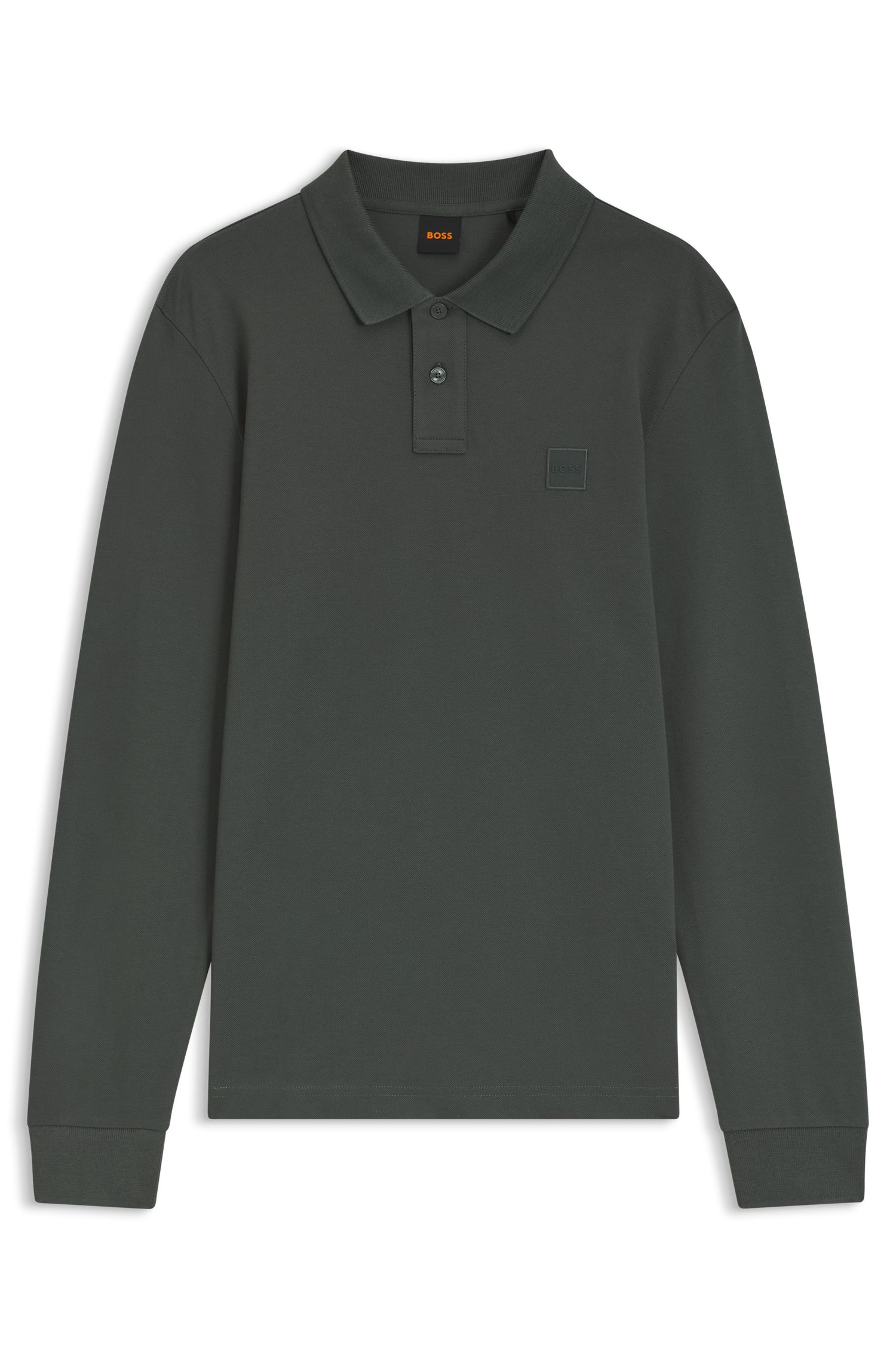 BOSS ORANGE Poloshirt Passerby Langarm Regular Fit Langarm Classic Stretch Pique Polo, pflegeleicht