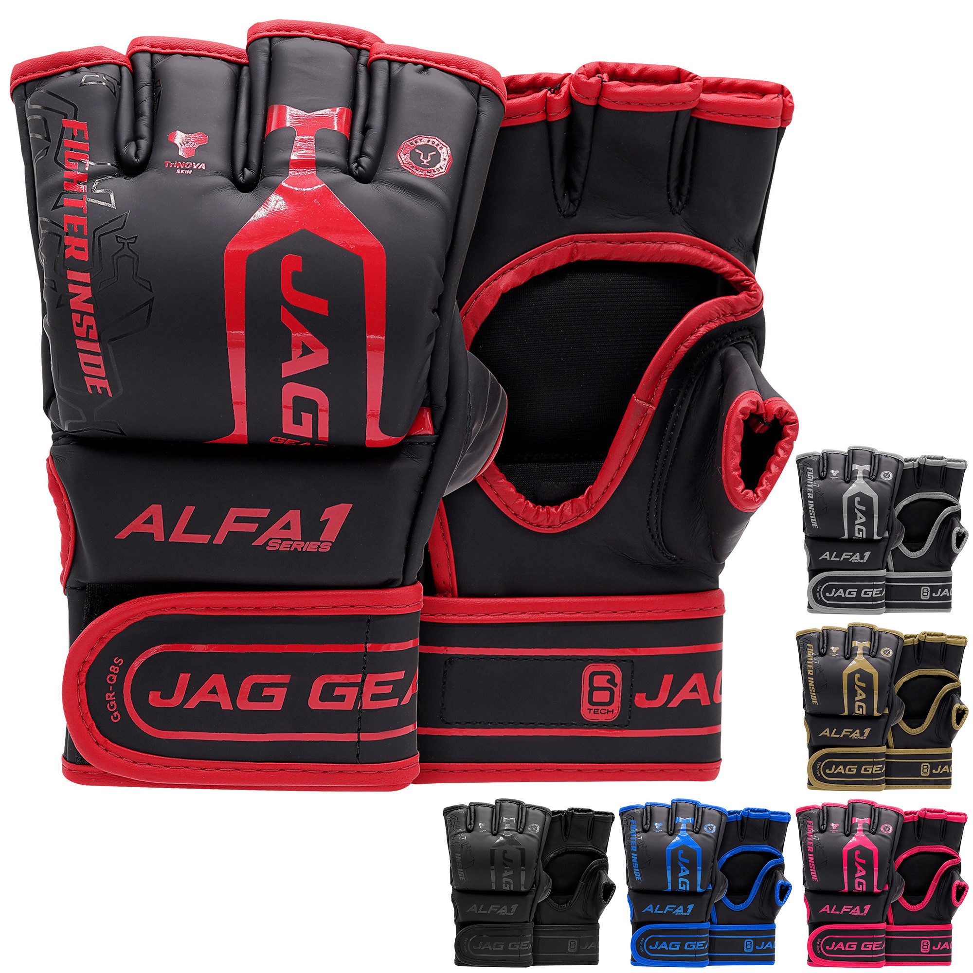 JAG GEARS MMA-Handschuhe MMA-Handschuhe Boxen Kickboxen Grappling und Sparring Handgelenkschutz (Set), Open-Palm MMA Gloves mit High-Density Knöchel- & Handschutz
