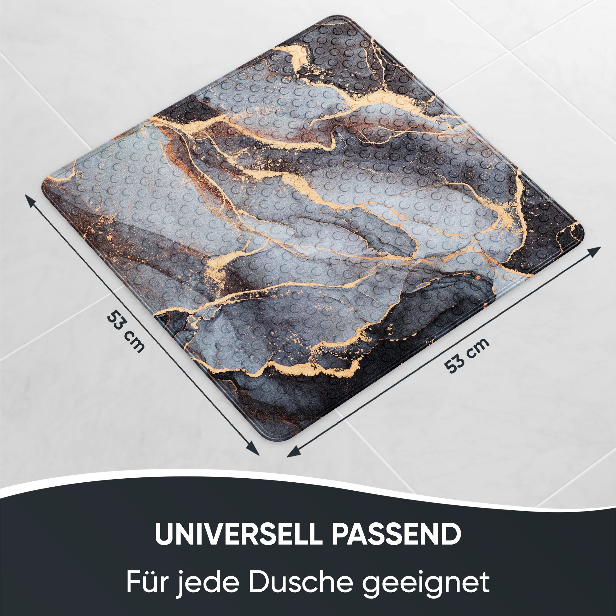 Sanilo Duschmatte mit Motiv, viele schöne Badematten zur Auswahl, rutschfeste & sichere Badematte, hochwertig, Kunststoff PVC, quadratisch, 230 extra starke Saugnäpfe, 53 x 53 cm, waschbar