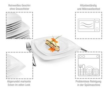 SÄNGER Tafelservice Markant Geschirrset (18-tlg), 6 Personen, Porzellan, spülmaschinengeeignet