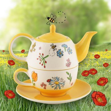 Mila Teekanne Mila Keramik Tee-Set Tea for One Lovely Flowers, 0,4 l, (Set)