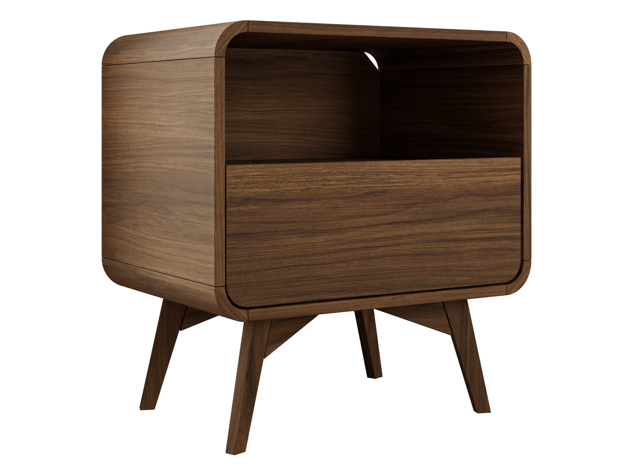 MIRJAN24 Nachttisch Helion S55 (mit Schublede), 55x39x59 cm, Holzfüße