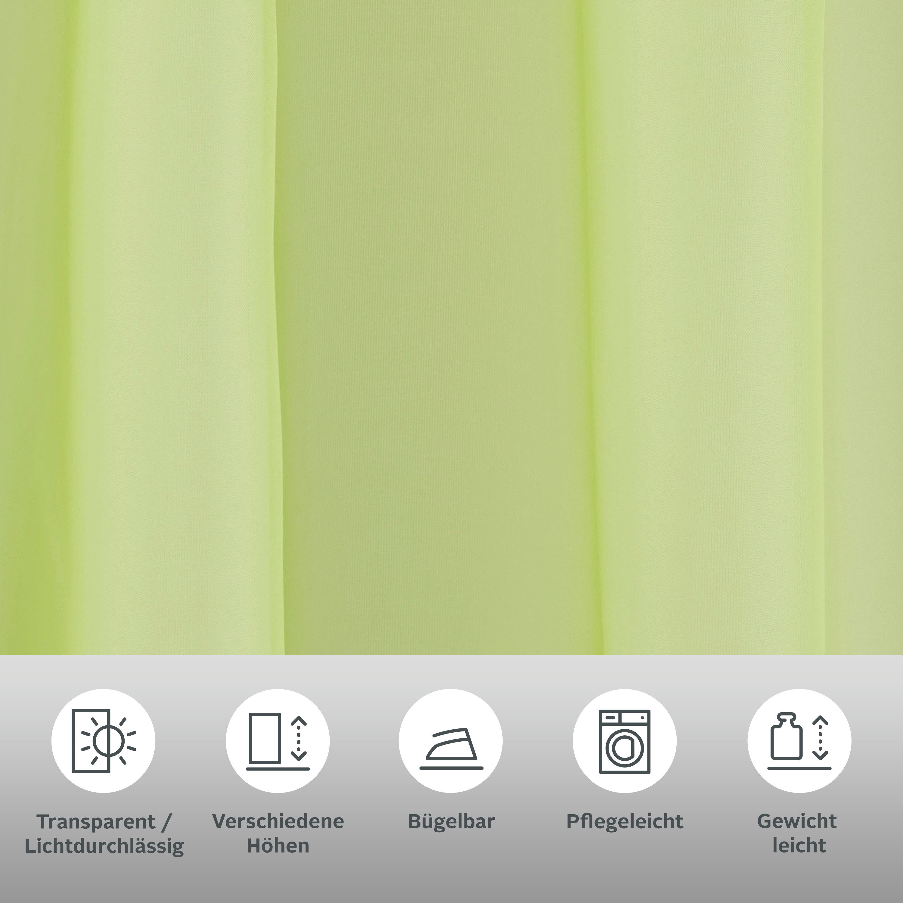 OTTO home Gardine XANA (1 St), Schlaufen, transparent, Voile, Bestseller, einfarbig, 1 Schal, pflegeleicht, preiswert!