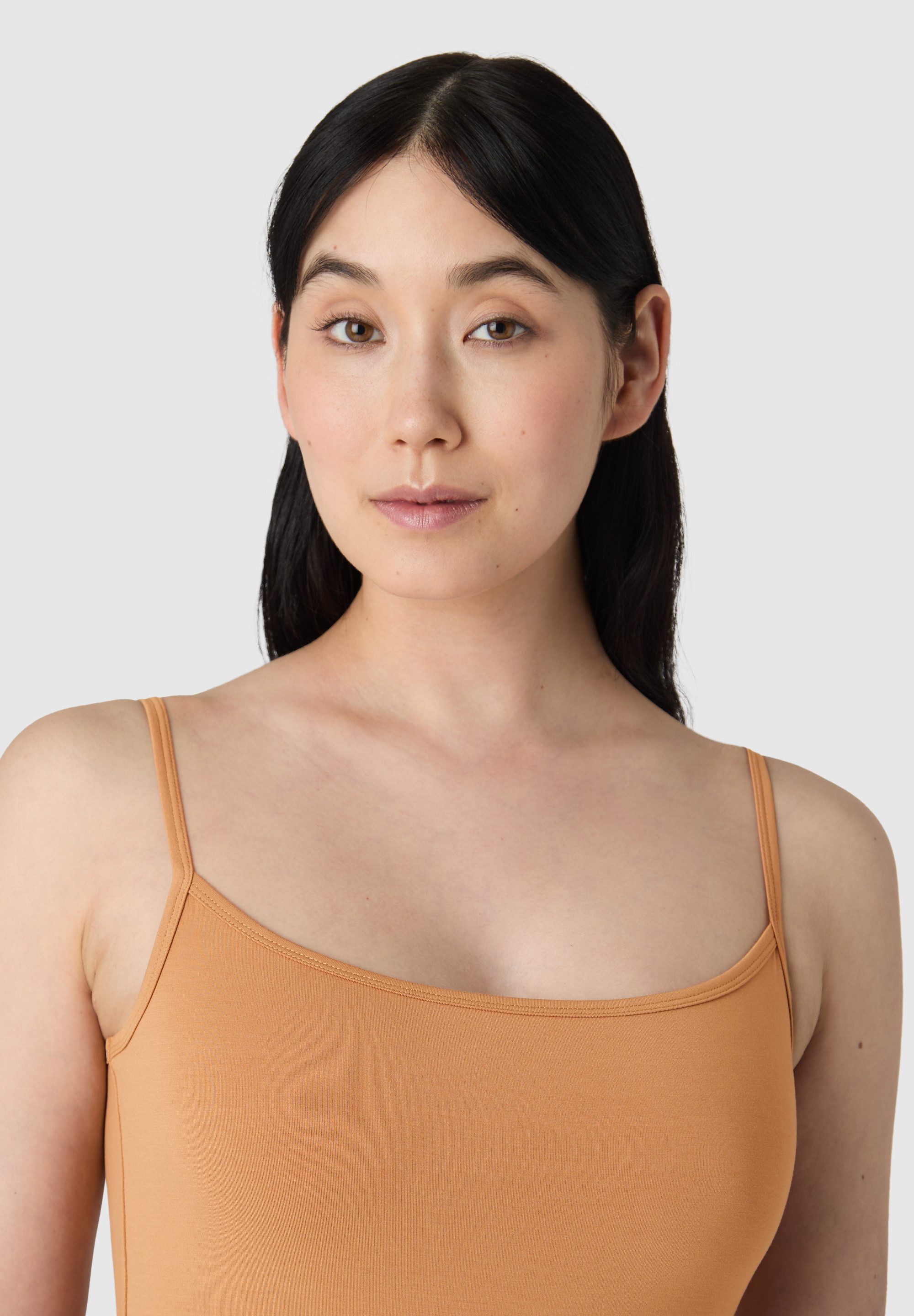Les Lunes Spaghettitop ELIZAA Top Basic Basic Spaghetti Top aus weichem Bambus-Mix