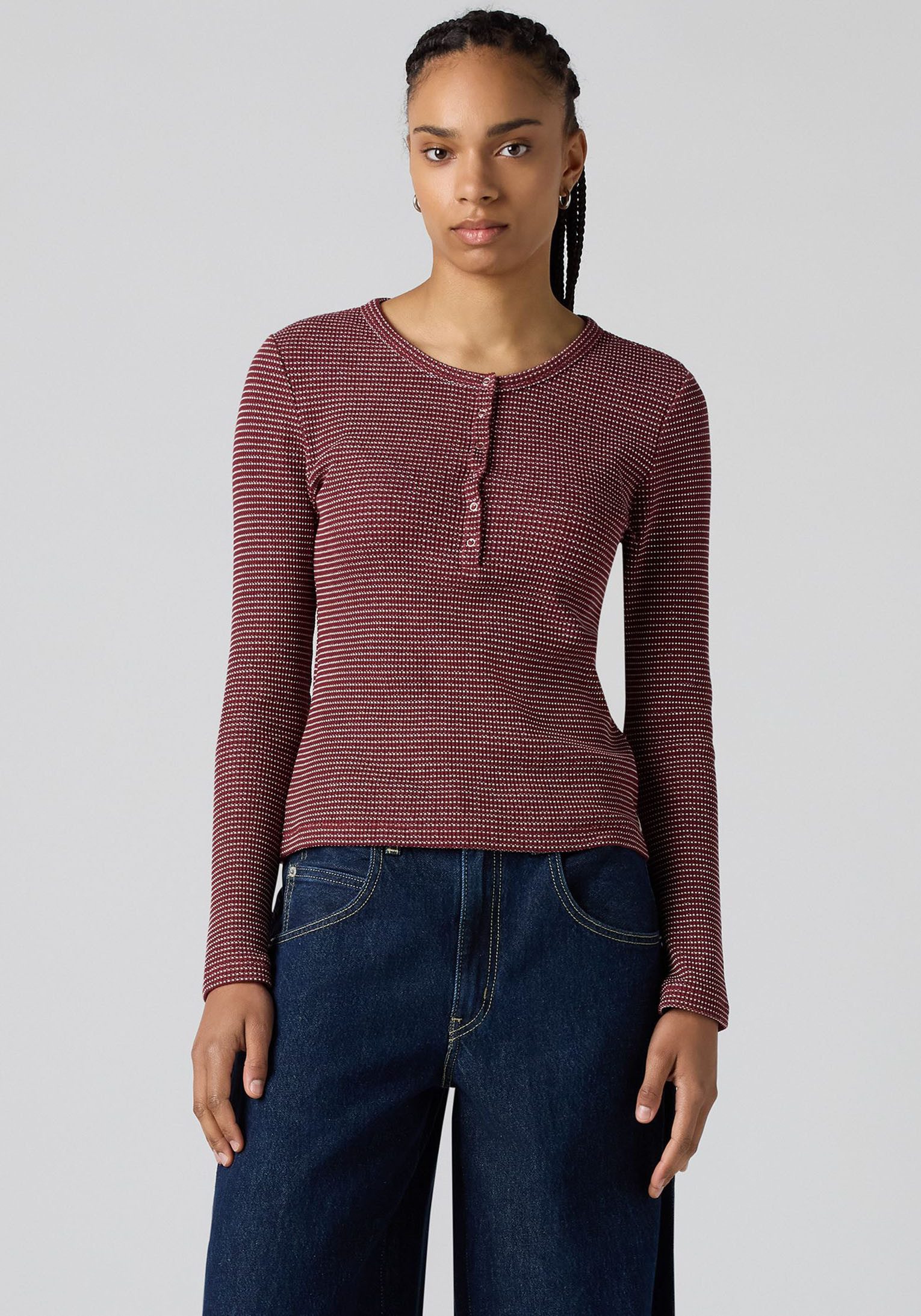 Levi's® Langarmshirt DRY GOODS HENLEY Mit Waffelstruktur- Muster günstig online kaufen