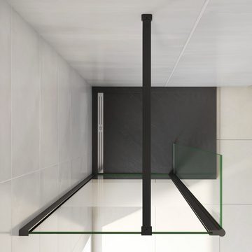 duschspa Duschwand Dusche Trennwand mit Flipper-Panel Walk in Duschwand Glaswand, Einscheibensicherheitsglas, Sicherheitsglas, (Set), Glas