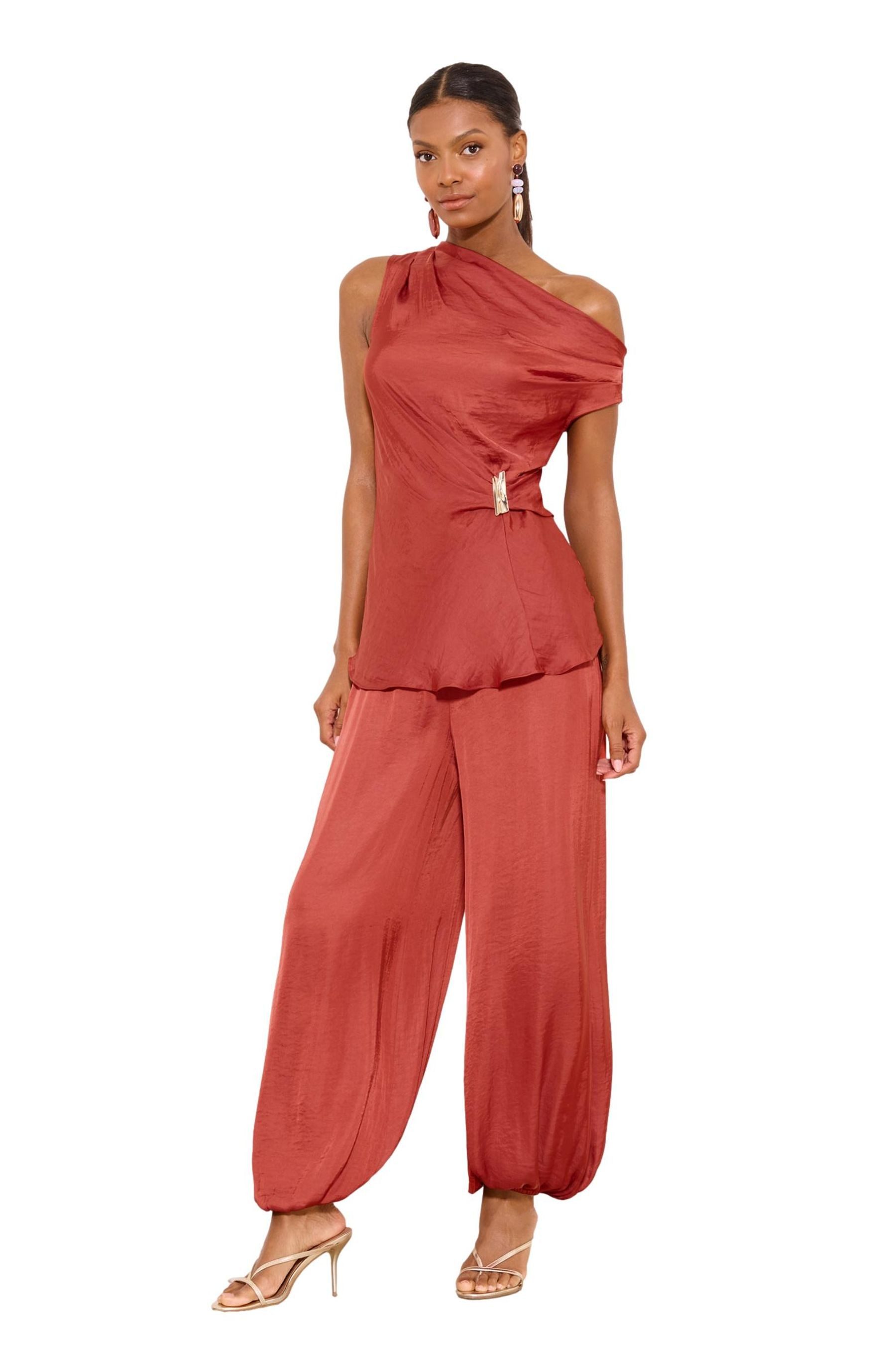 LIPSY Blusentop Lipsy strukturiertes Satin-Oberteil, Regular (1-tlg)