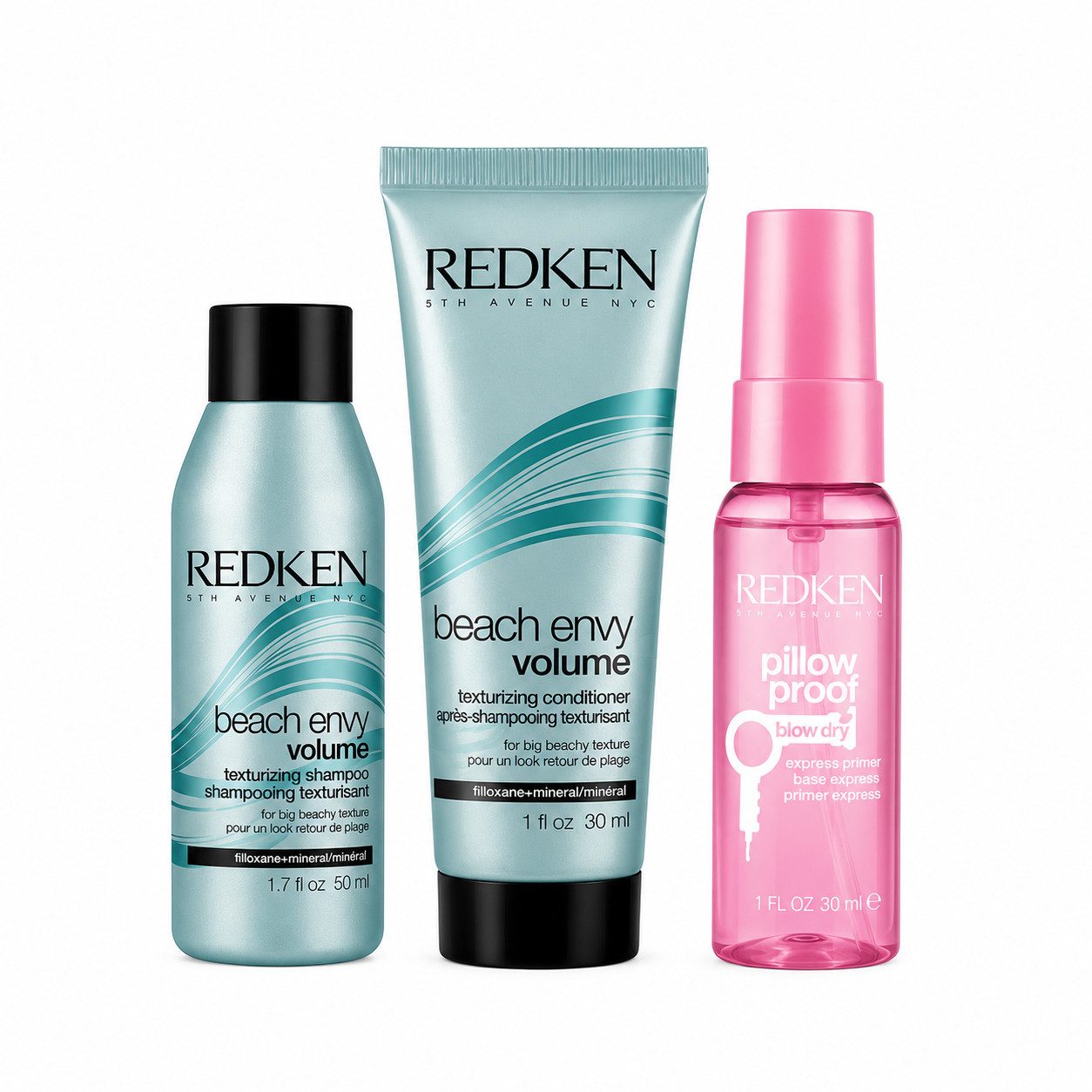 Redken Haarpflege-Set Beach Envy Travel Set - Praktisches Reisetrio, Reise-Set, 3-tlg., Volumen, Beach Waves & Hitzeschutz für unterwegs