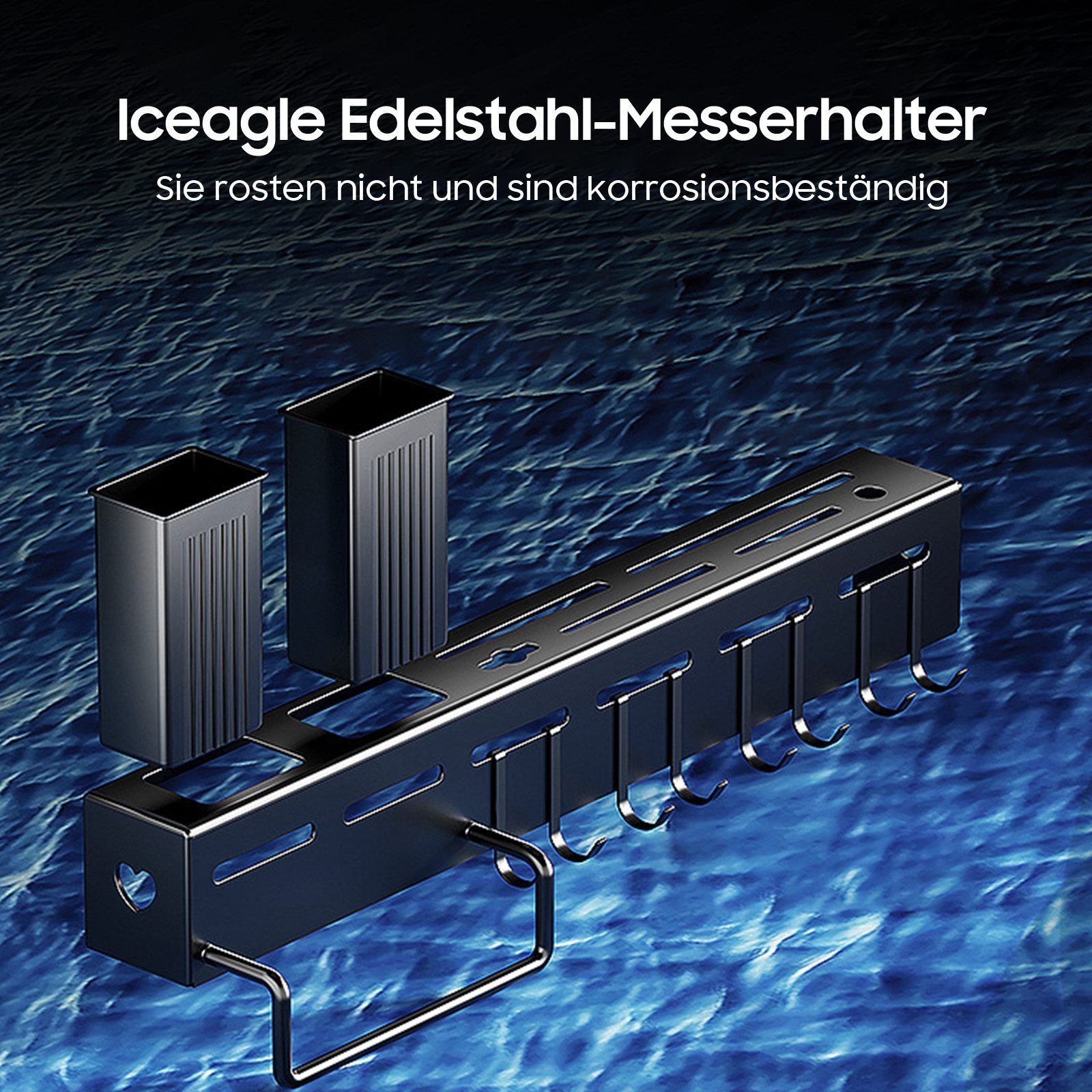 YVMOOEC Küchenorganizer-Set Multifunktionales Lagerregal Edelstahl Messerha günstig online kaufen