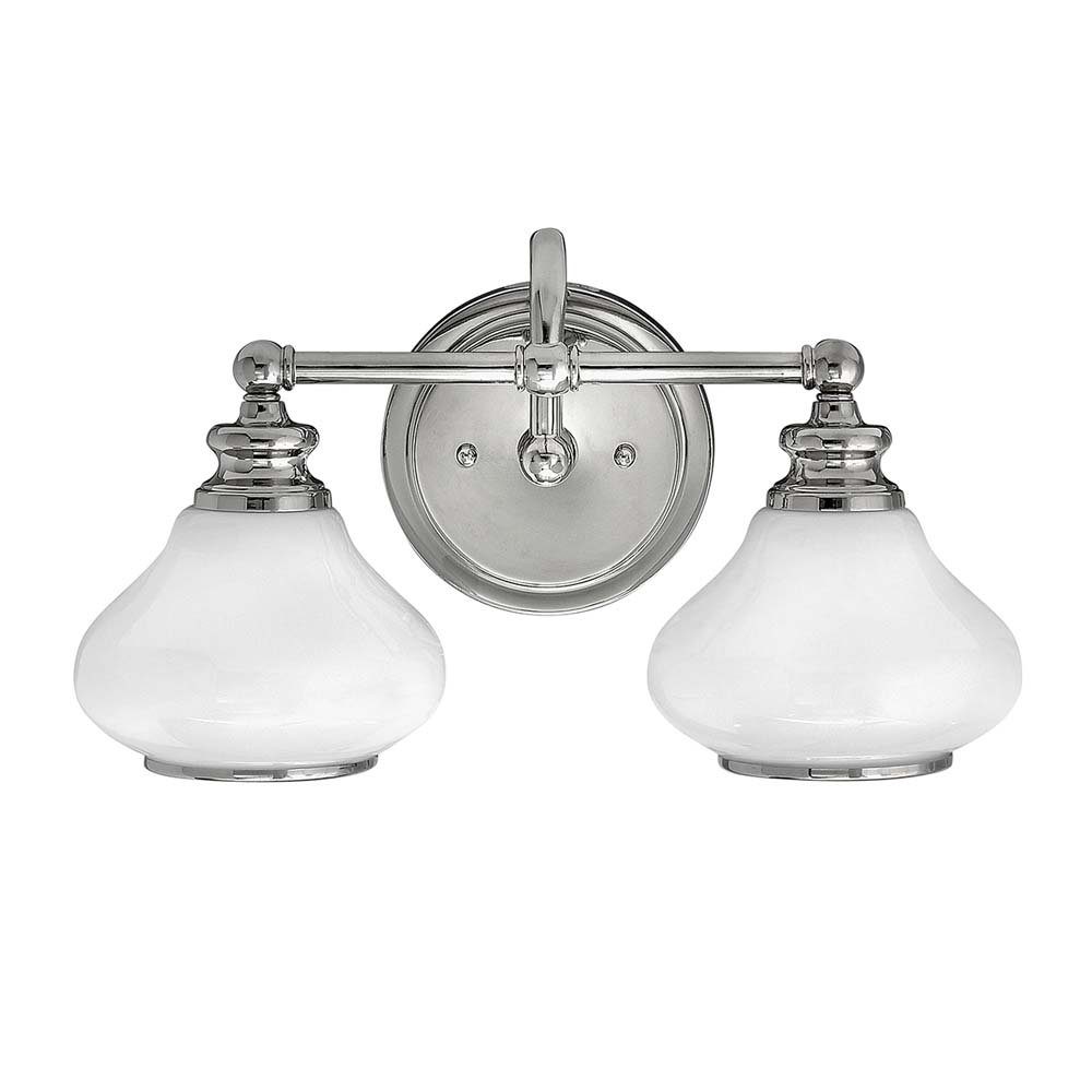 Elstead LIGHTING LED Wandleuchte, Leuchtmittel inklusive, Warmweiß, Wandlampe Leuchte Flurlampe 2 flammig LED Glas Wohnzimmerlampe chrom