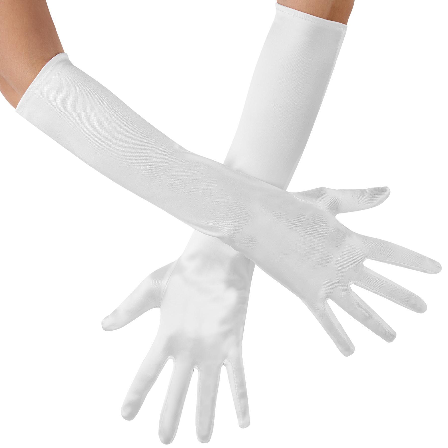 dressforfun Kostüm Lange Satin-Handschuhe, Edle Satin-Handschuhe in Einheitsgröße