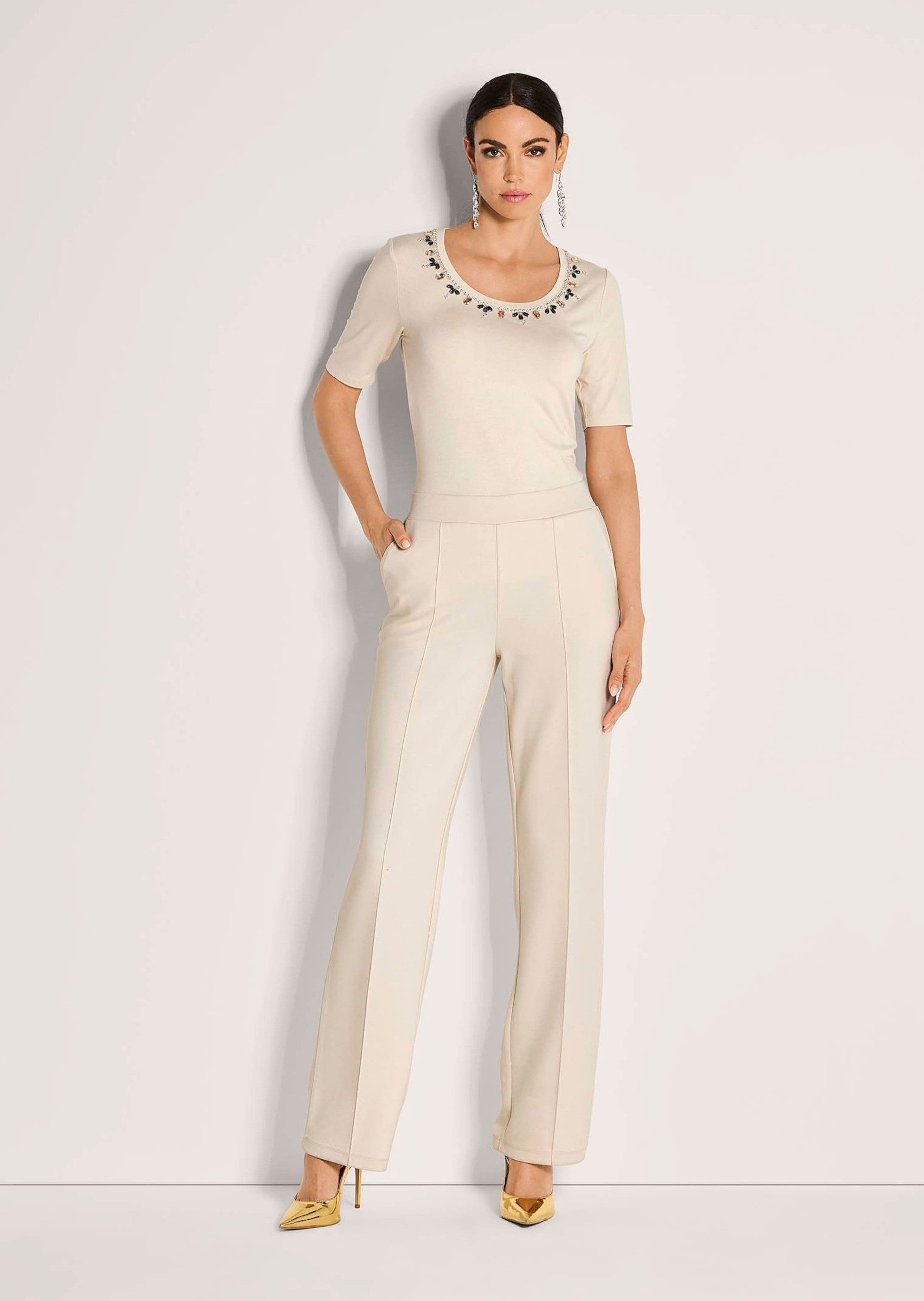 MADELEINE Jerseyhose Weite Schlupfhose mit Biesen günstig online kaufen
