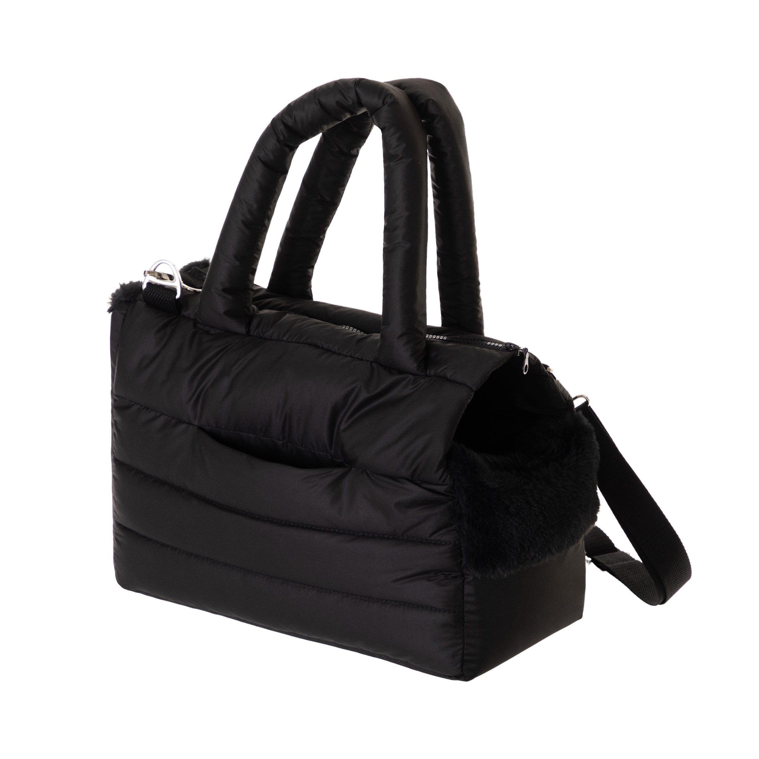 Hobbydog Tiertransportbox Fluffy Ride Transporttasche für Hunde Katzen und Kleintiere, stabiler Boden mit Verstärkung, über Schulter oder Hand tragbar