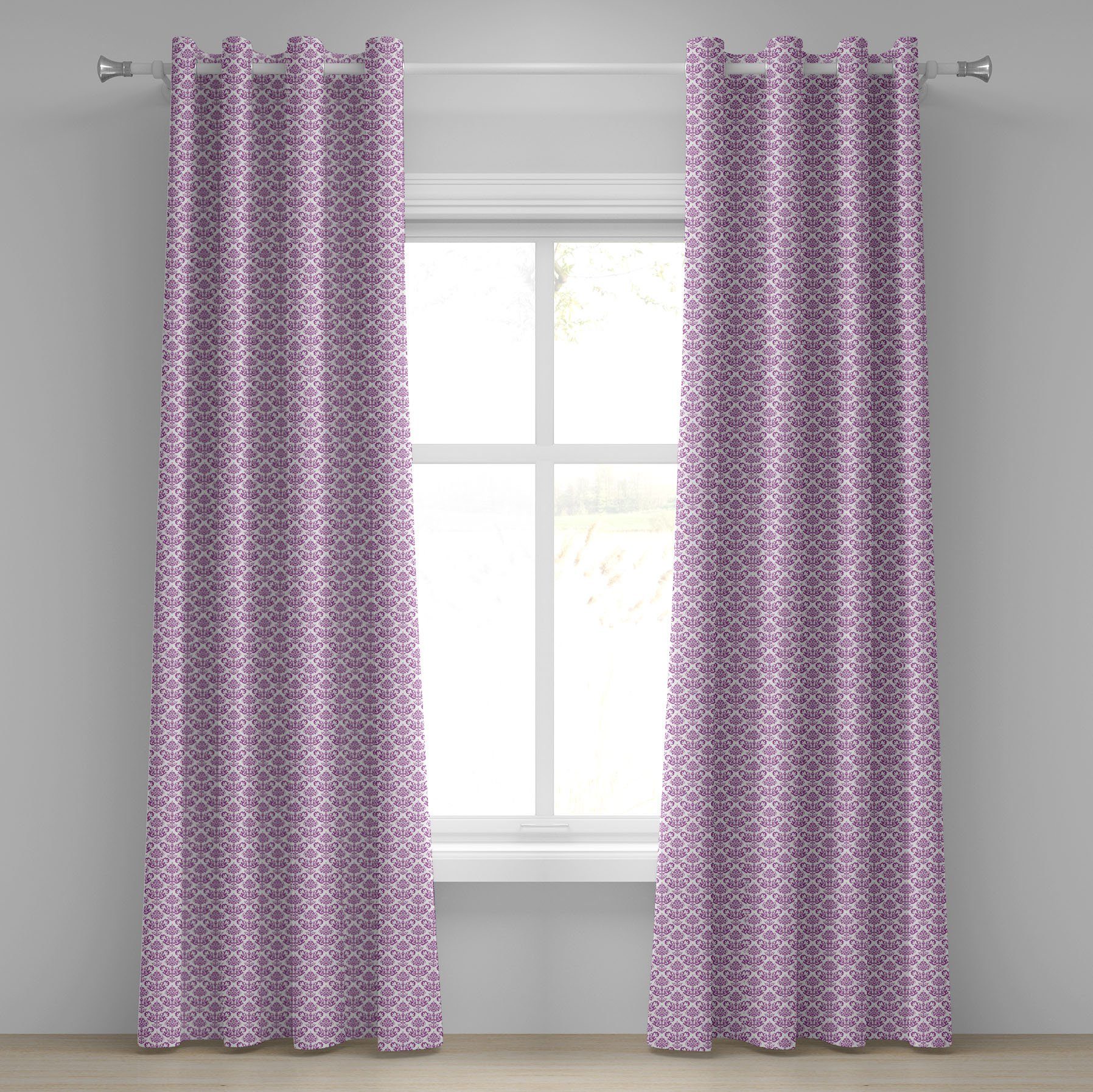 Gardine Dekorative 2-Panel-Fenstervorhänge für Schlafzimmer Wohnzimmer, Abakuhaus, viktorianisch Floral Lavendel Bloom