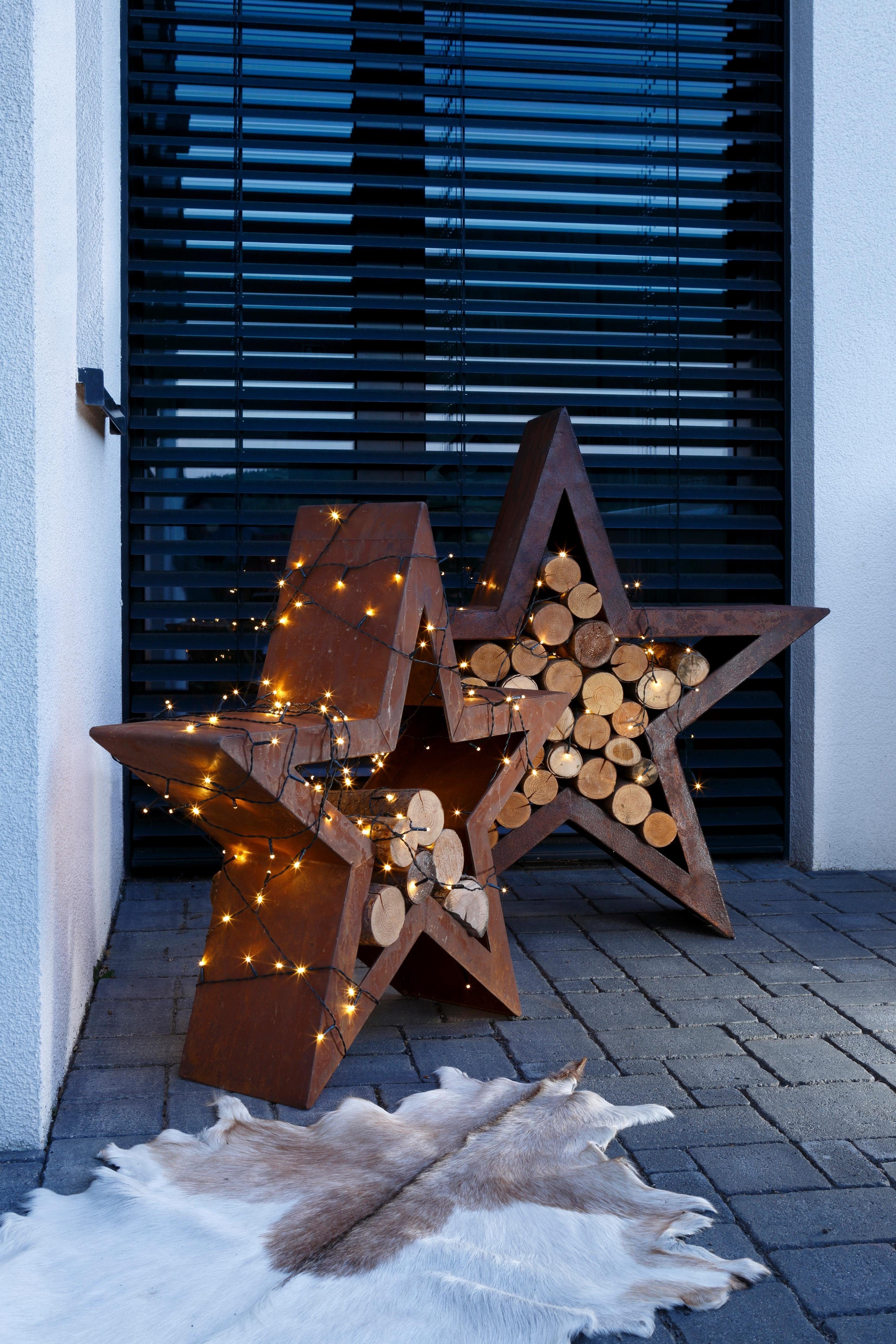 Star-Max LED-Lichterkette Weihnachtsdeko mit aussen, Flackerfunktion