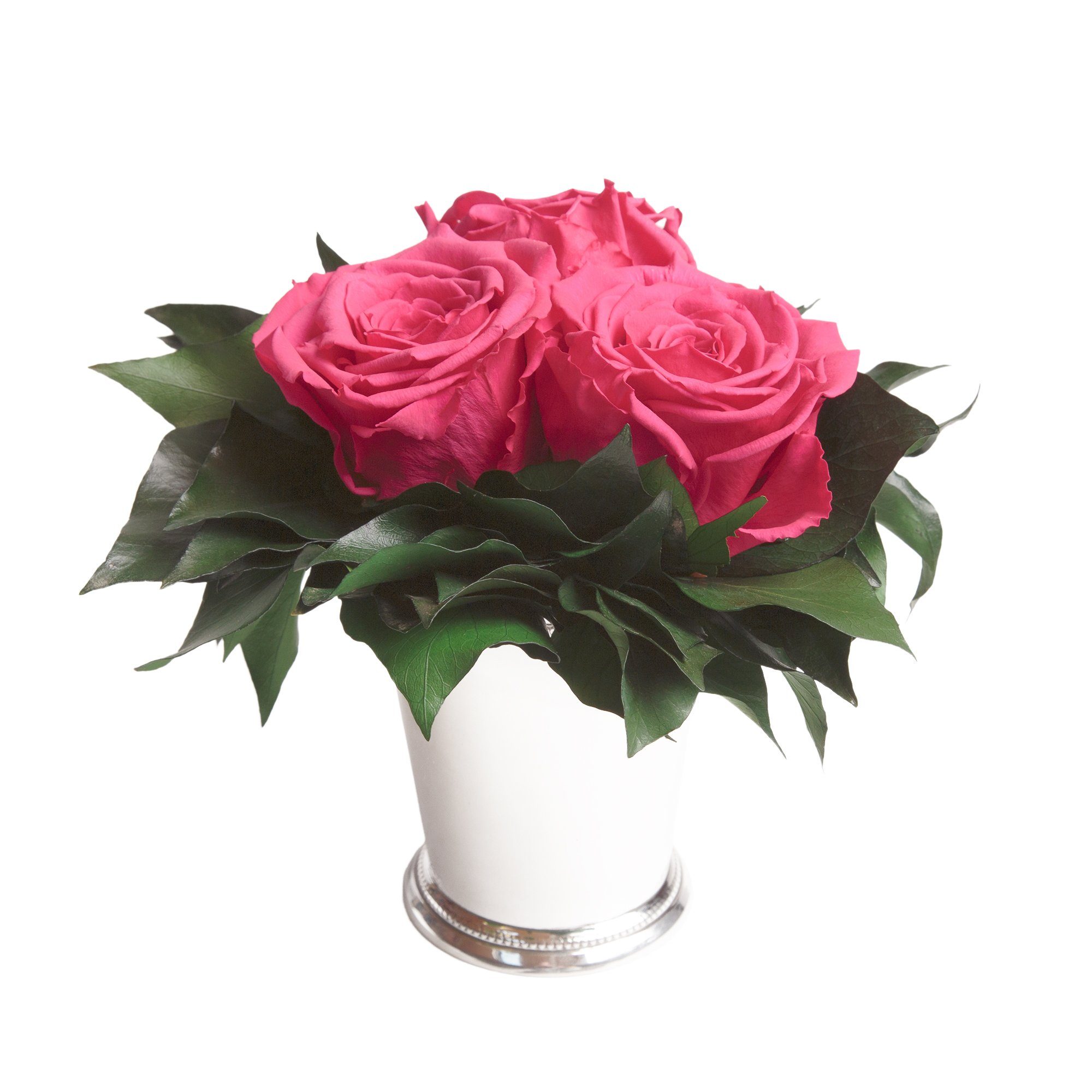 bis silberfarbene cm, zu Deko 3 Infinity Höhe Vase Pink SCHULZ Blumenstrauß haltbar Rosen Rose 15 Kunstorchidee 3 Heidelberg, Rose, ROSEMARIE Jahre Wohnzimmer
