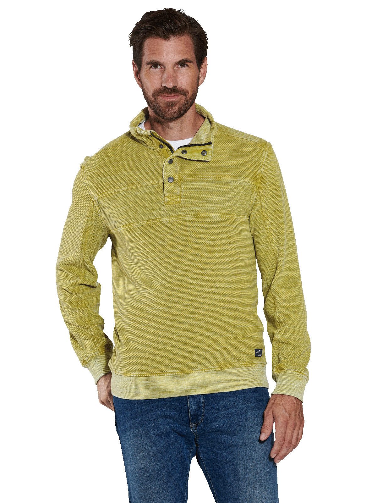 Engbers Sweatshirt Herren Sweatshirt gestreift, Safrangelb