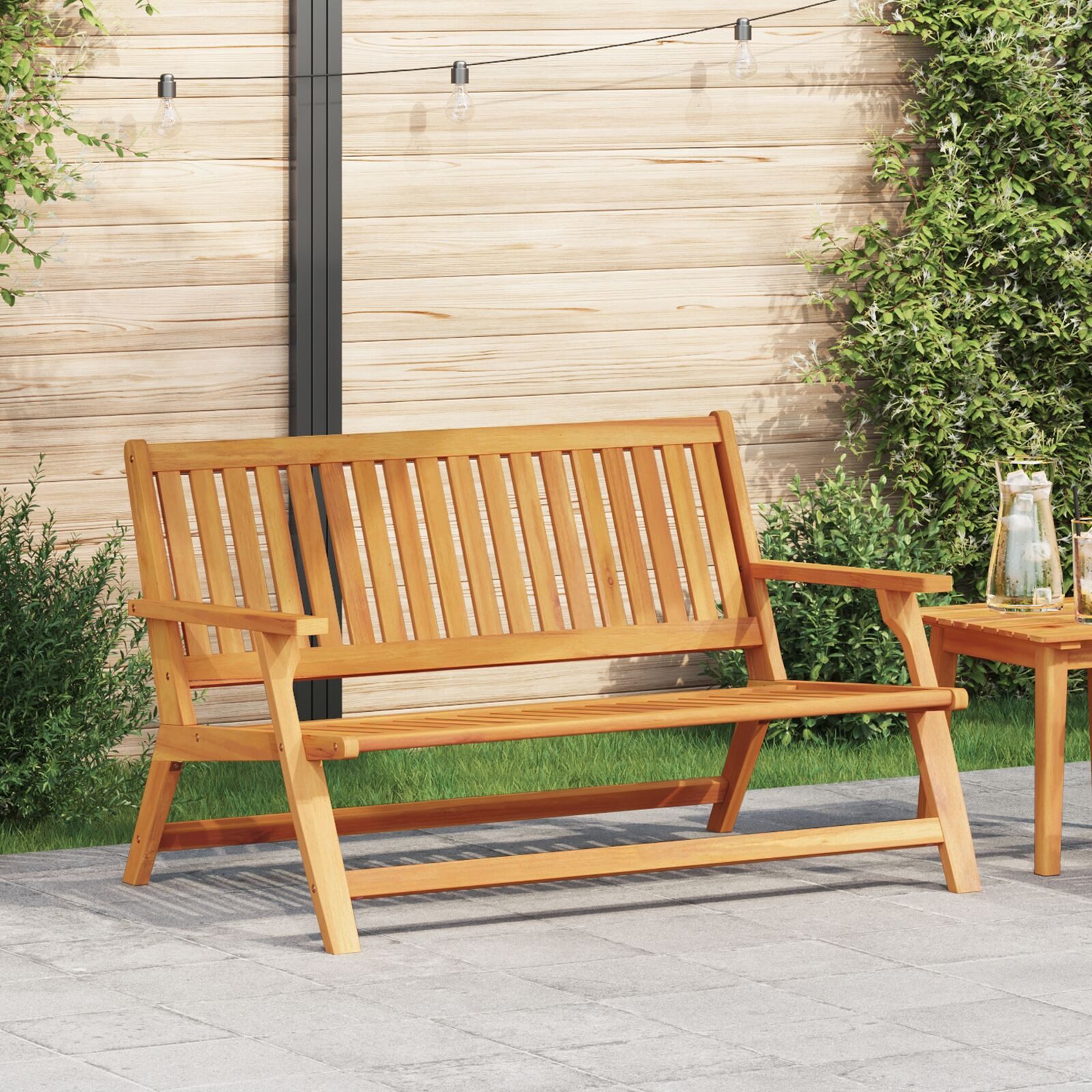 vidaXL Gartenbank 122 x 78 x 73 cm Gartenbank 122,5x77x74 cm Massivholz Akazie