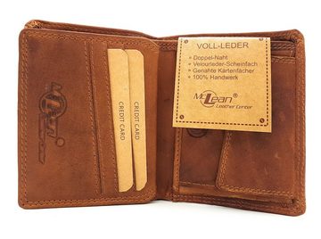 McLean Mini Geldbörse Vintage, echt Leder, mit RFID Schutz, Volllederausstattung, Midi Fromat, kompakt und handlich