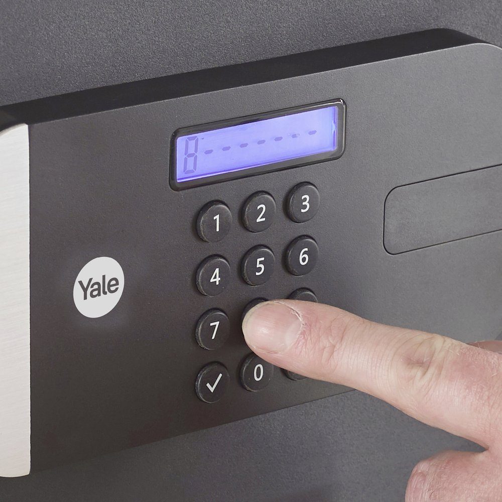 Yale Tresor YALE YSFM/520/EG1 Tresor Fingerabdruckschloss, Zahlenschloss, Schlüs