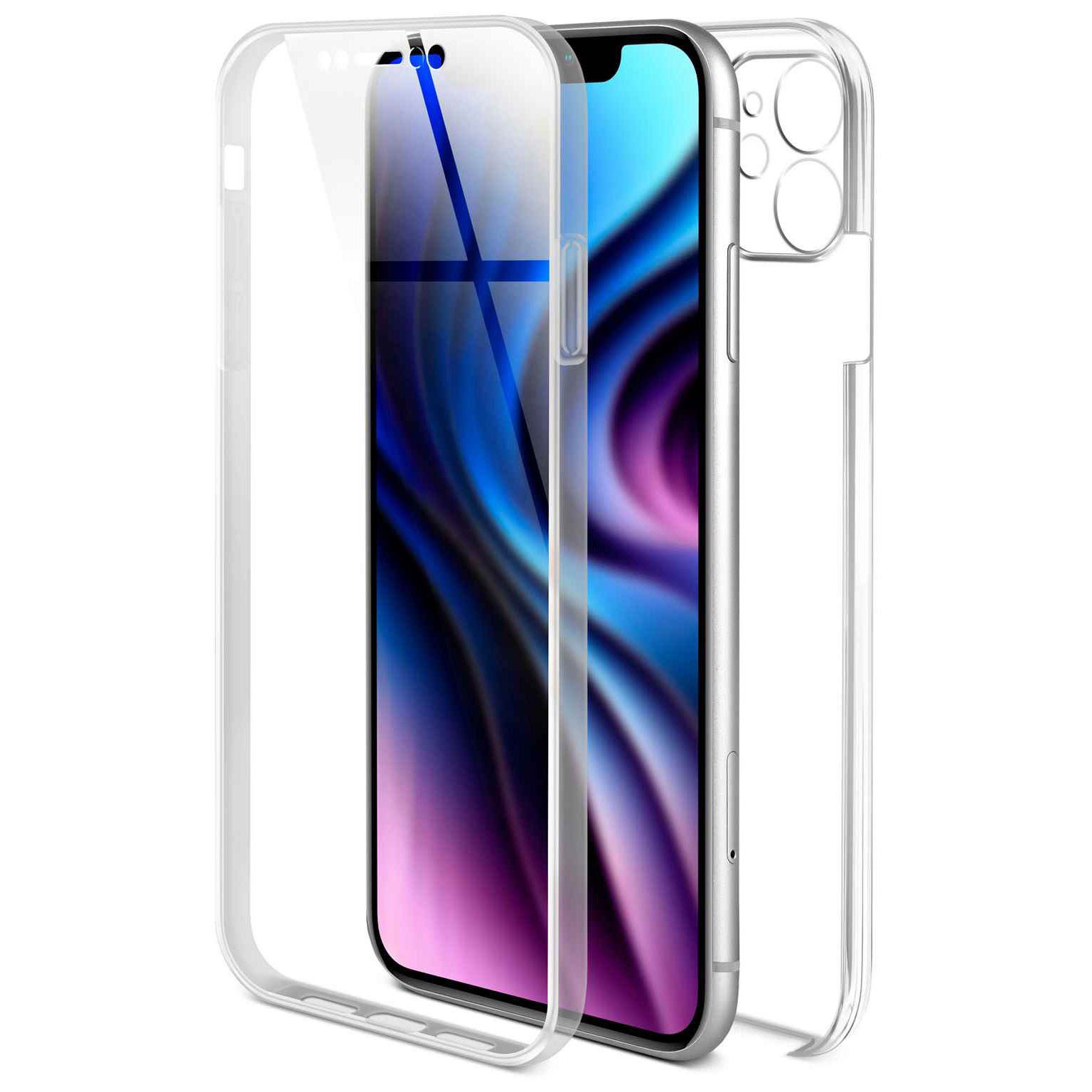 ONEFLOW Handyhülle für iPhone 11 Hülle Komplett Schutz Touch Case 6,1 Zoll, 360 Grad Schutzhülle Transparent Rundumschutz Durchsichtig Beidseitig