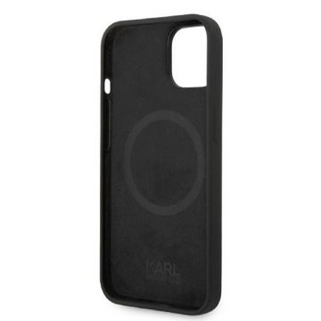 KARL LAGERFELD Handyhülle Case iPhone 14 Plus MagSafe Silikon Katze schwarz