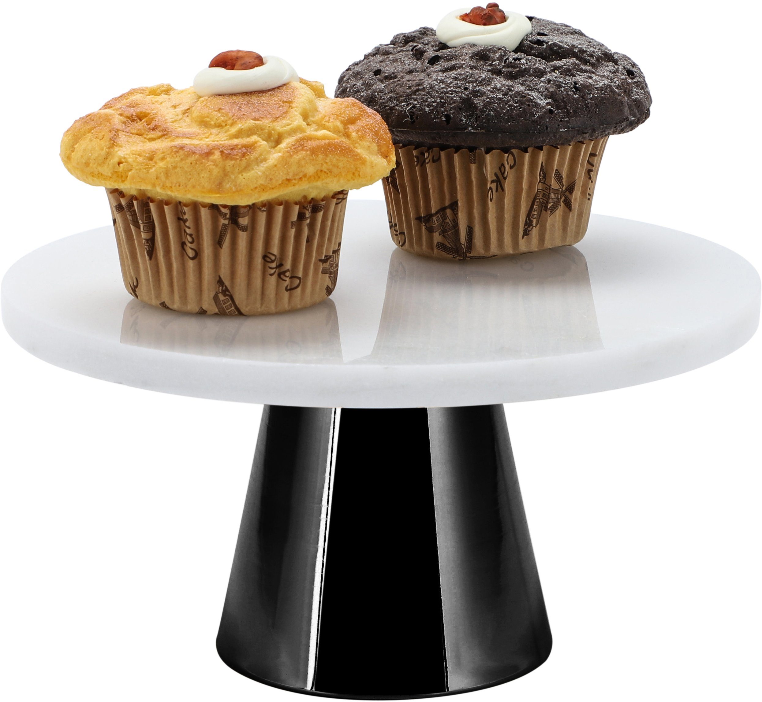 ECHTWERK Tortenplatte Tortenplatte, Edelstahl, Marmor, Tortenständer zum Servieren von Gebäck, Obst, Käse, Dessert