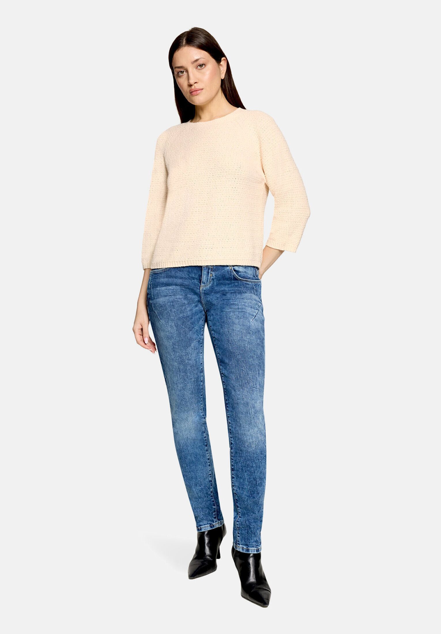Cartoon Strickpullover Damen mit Rundhalsausschnitt (1-tlg)