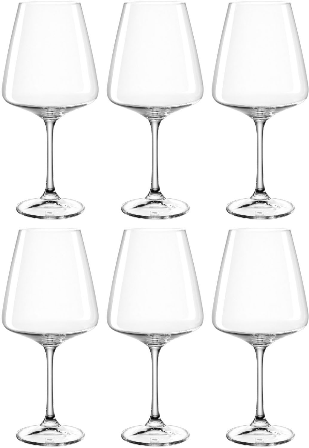LEONARDO Weinglas Rotweinglas PALADINO, 660 ml, 6er-Set, 6-tlg., Kristallglas, Kelchglas, spülmaschinengeeignet