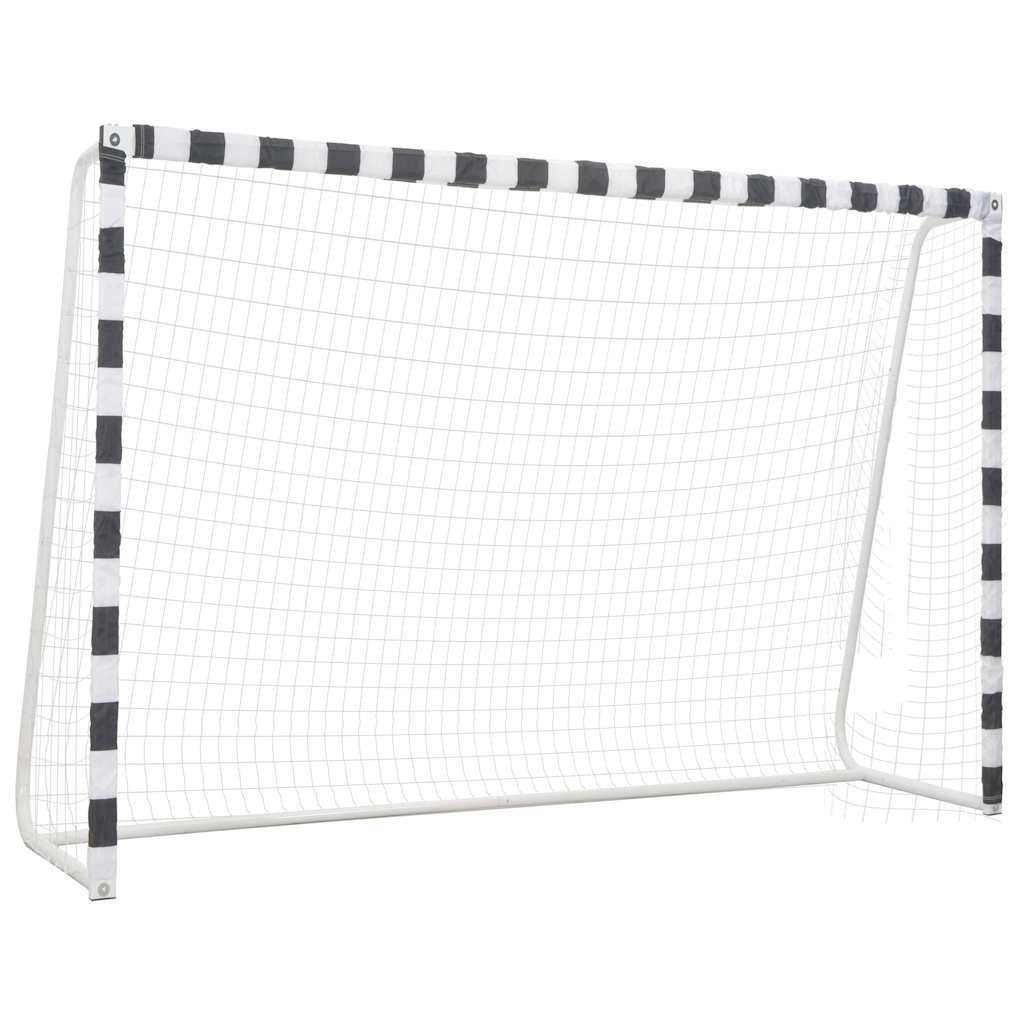 vidaXL Fußballtor Fußballtor 300 x 200 x 90 cm Metall Schwarz und Weiß (1 St)