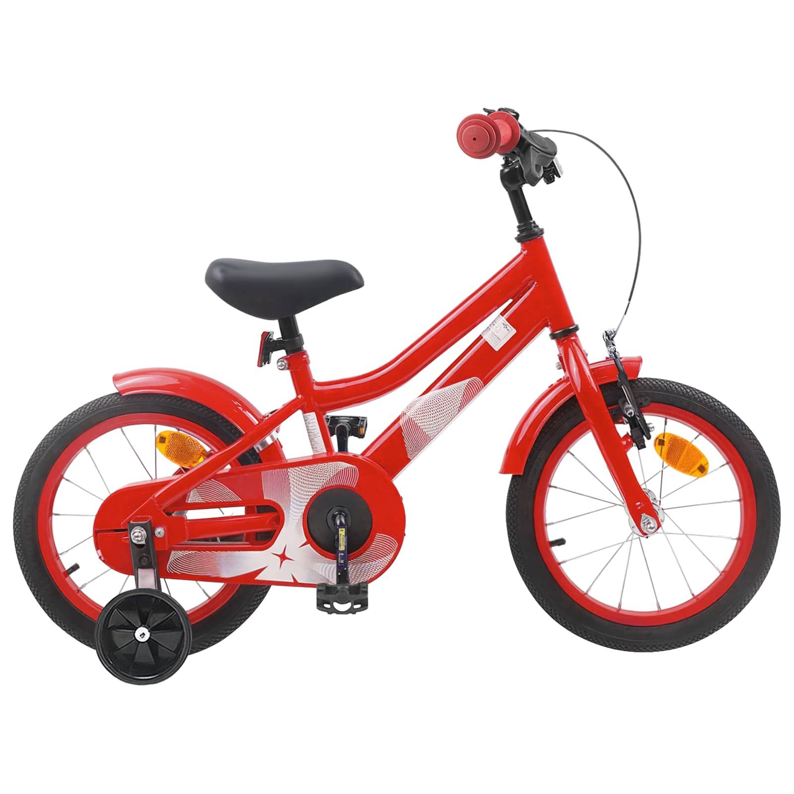 vidaXL Kinderfahrrad 90 x 49 x 67,5 cm Kinderfahrrad 12 Zoll für 2-4 Jahre alt Rot Stützräd
