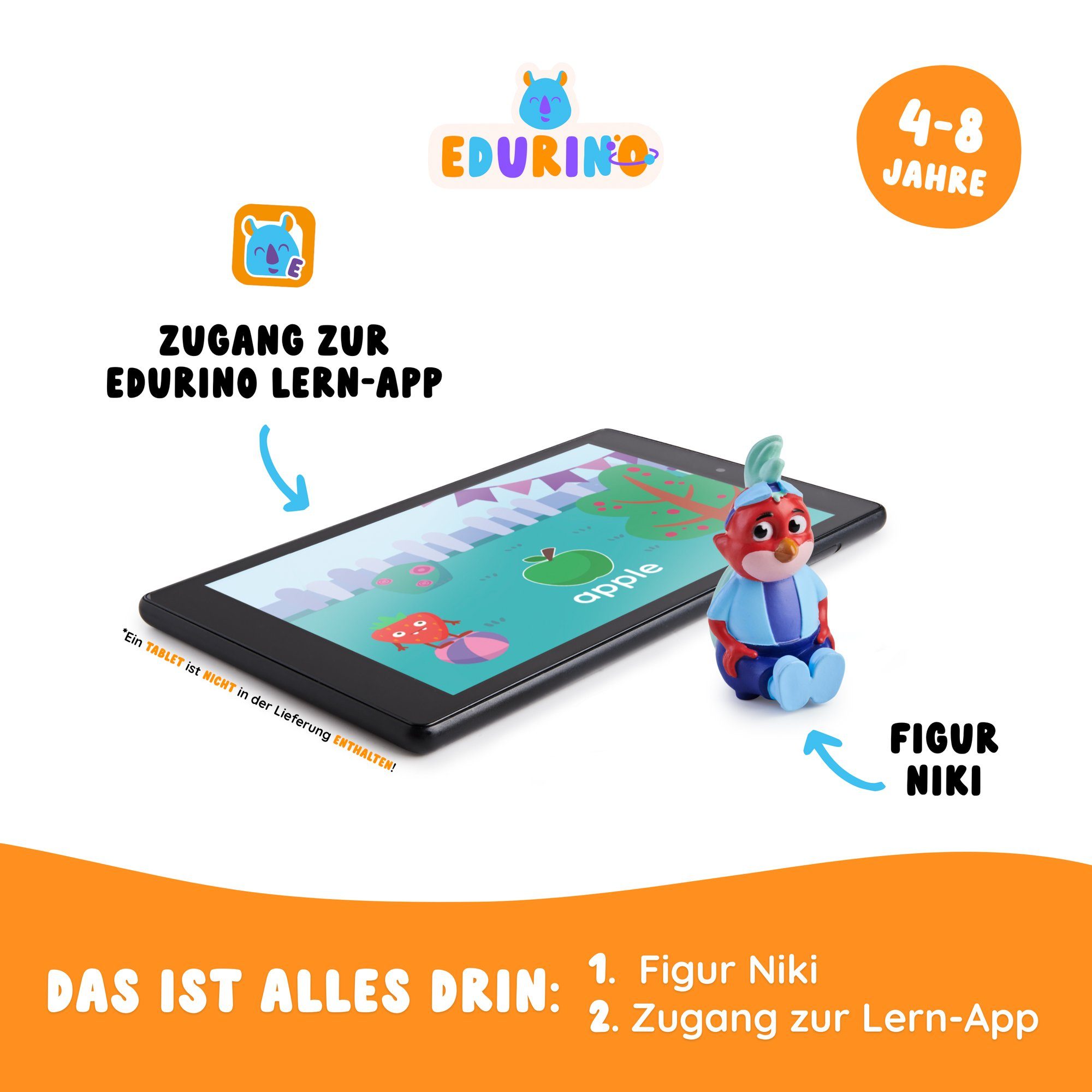 Edurino Lernspielzeug Niki Lernfigur Erstes Englisch I Über 150 Wörter I ab 4 Jahren