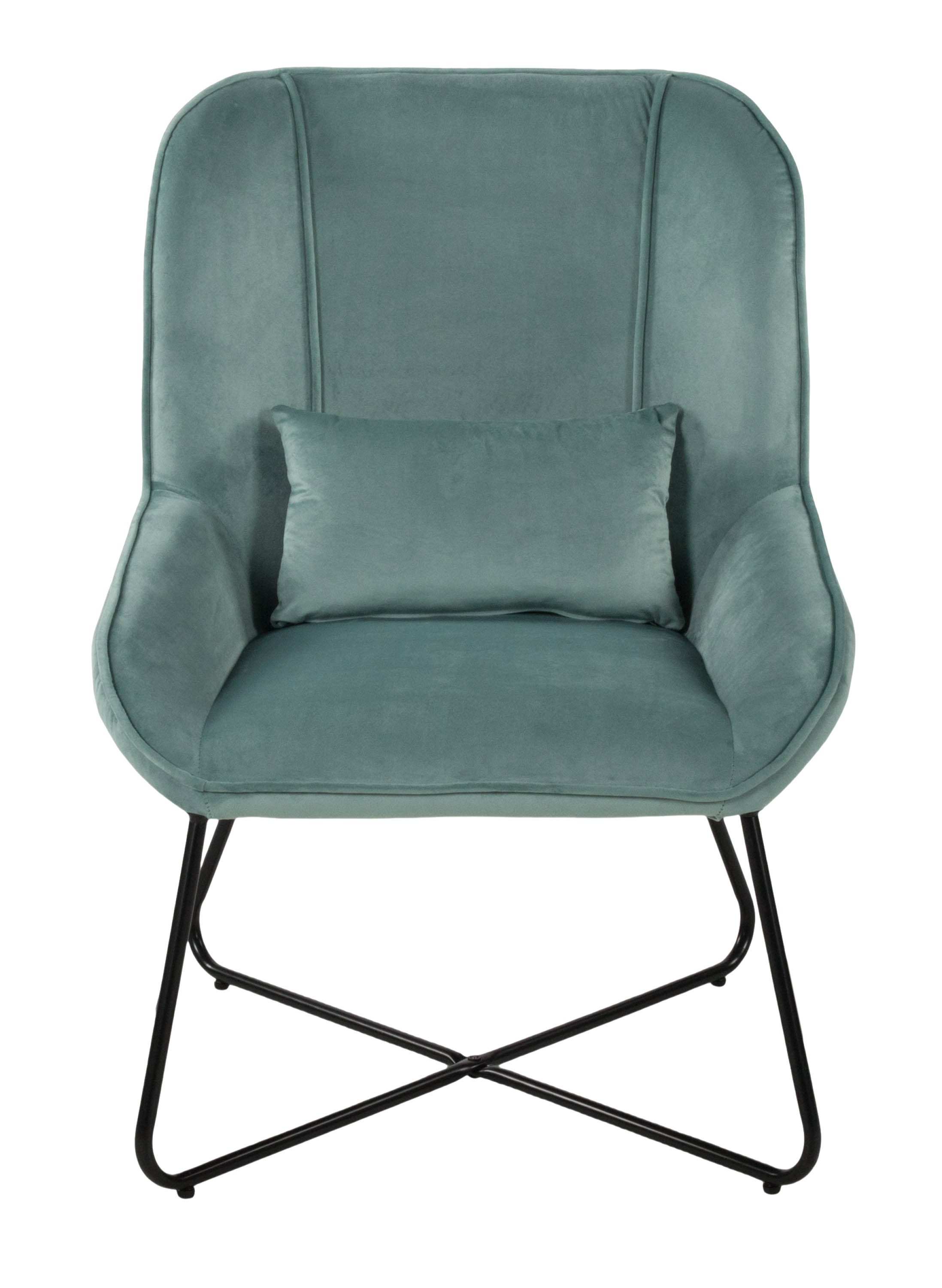 Duo Collection Loungesessel Algona, Relaxsessel mit Hocker, Samt-Optik, Cocktailsessel