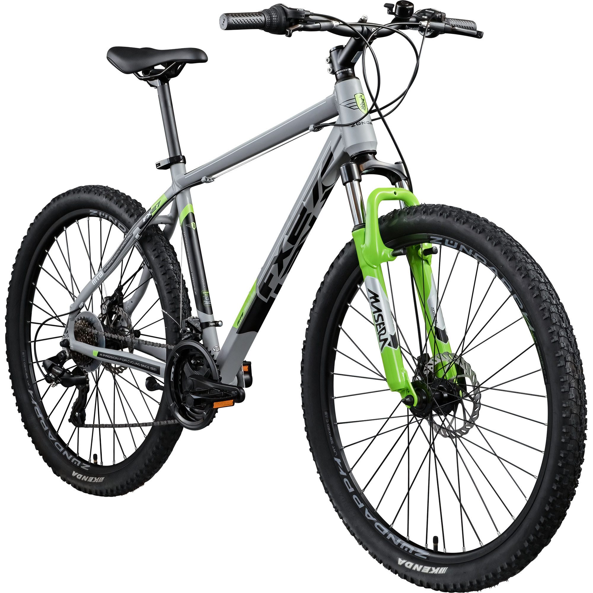 Zündapp Mountainbike FX27, 21 Gang Shimano Tourney Schaltwerk, Kettenschaltung, Mountainbike 27,5 Zoll Hardtail 160 - 185 cm Fahrrad
