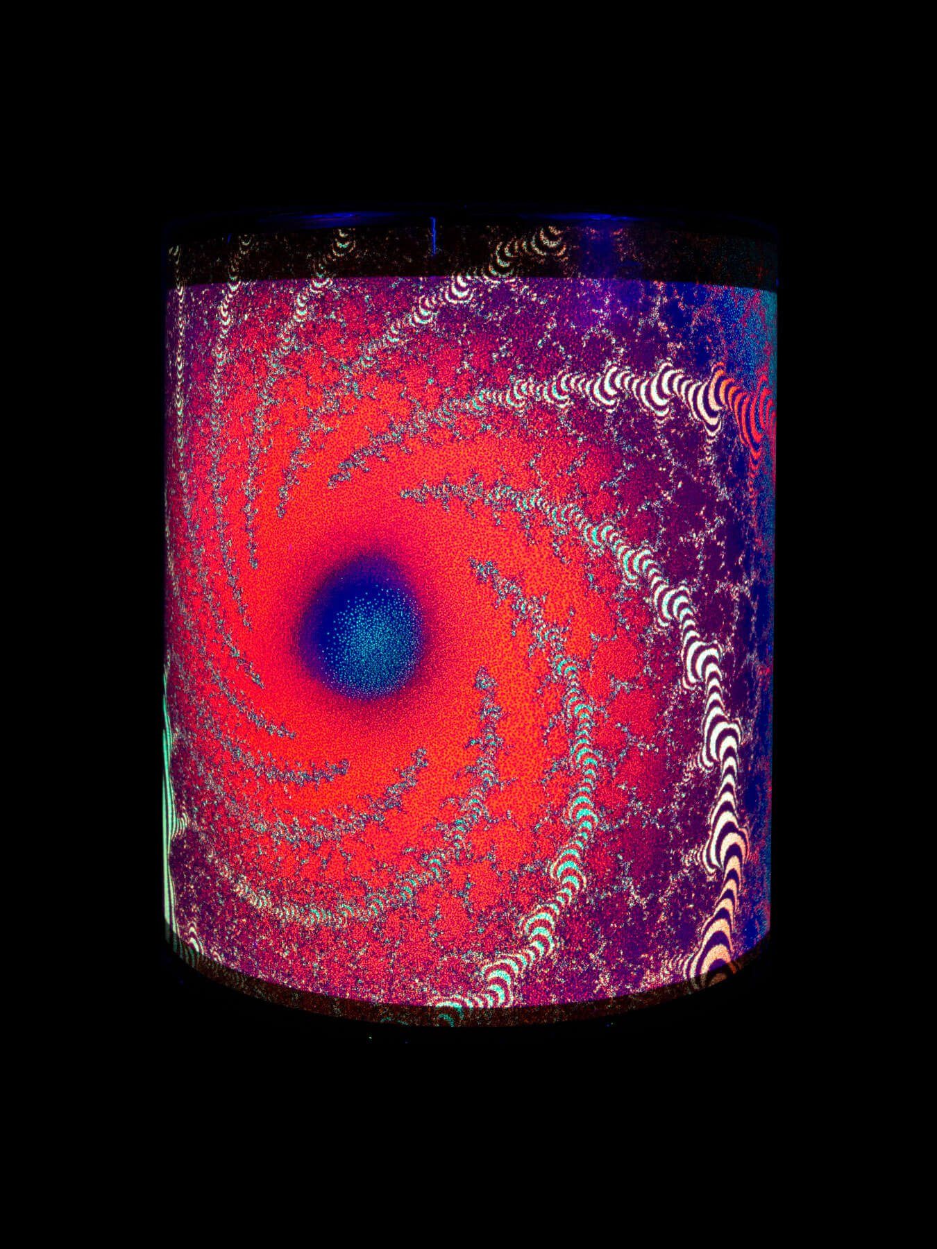 unter Fluo IV", leuchtet "Fractal Schwarzlicht PSYWORK Neon UV-aktiv, Cup Keramik, Tasse Motiv Tasse Dimension