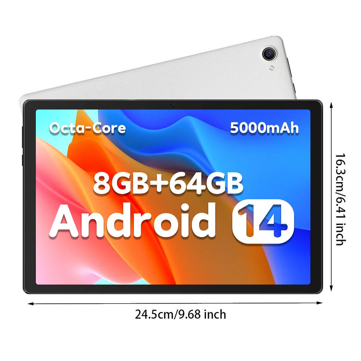 BUFO 10 Zoll Android, 3 GB RAM 64 GB Speicher, Dual-Kamera Tablet (10", 64 GB, Android, Dual-Kamera)