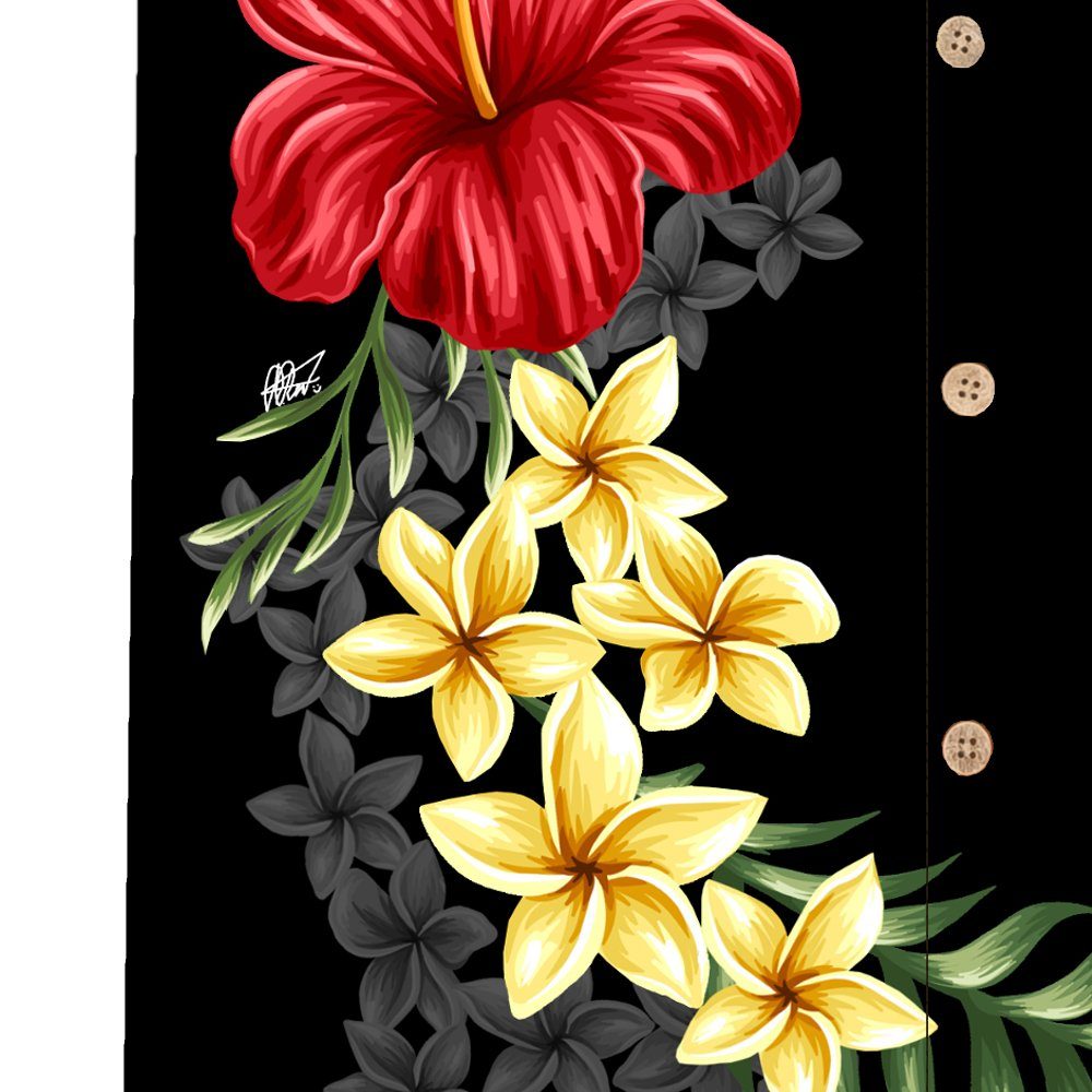 Hawaiihemdshop.de Hawaiihemd Hawaii Hemd Herren Baumwolle Kurzarm Hawaiihemd mit Blüten