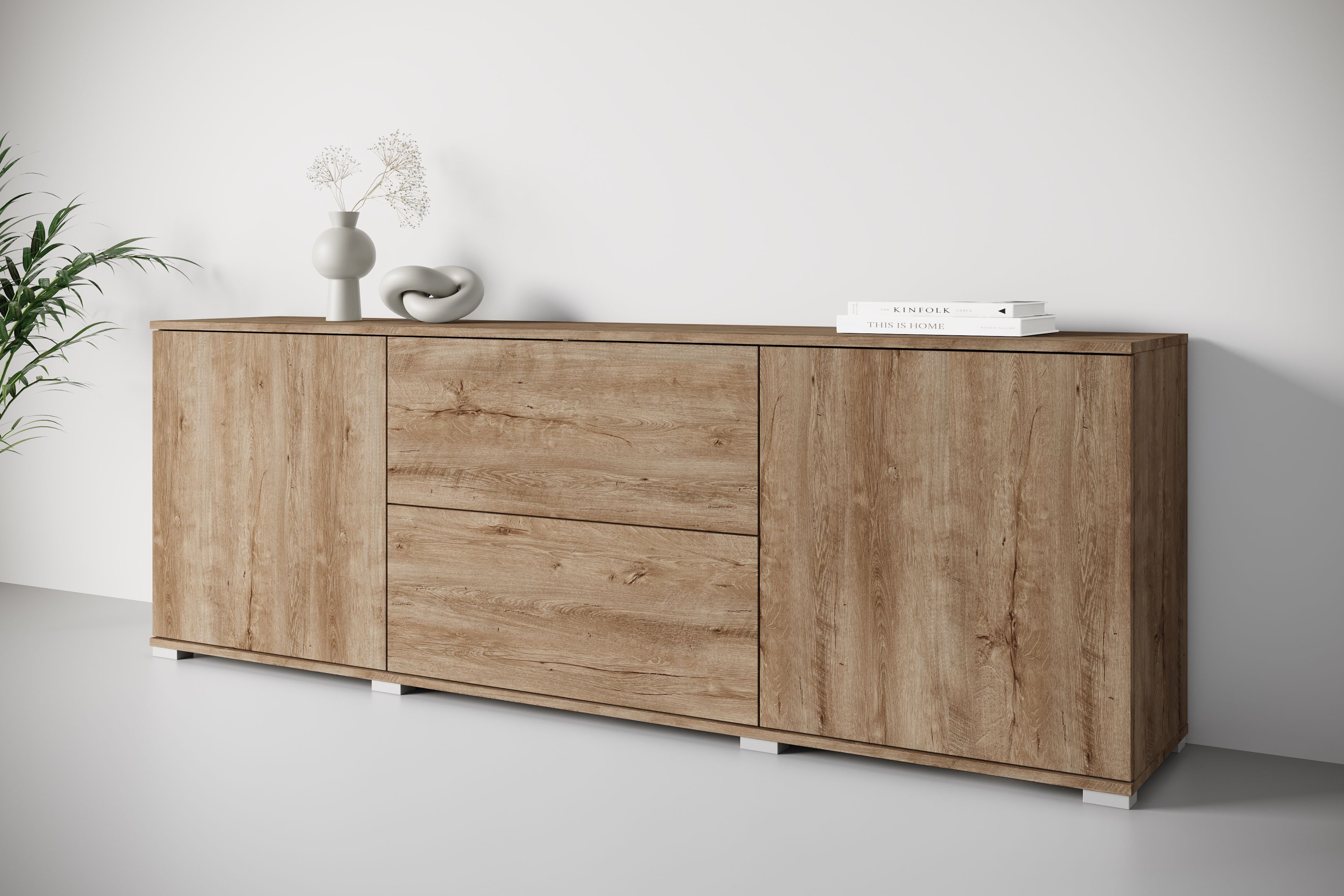 OTTO home Lowboard Kenia (1 St), 2 Türen, 2 Schubladen, Breite 180 cm, höhe günstig online kaufen