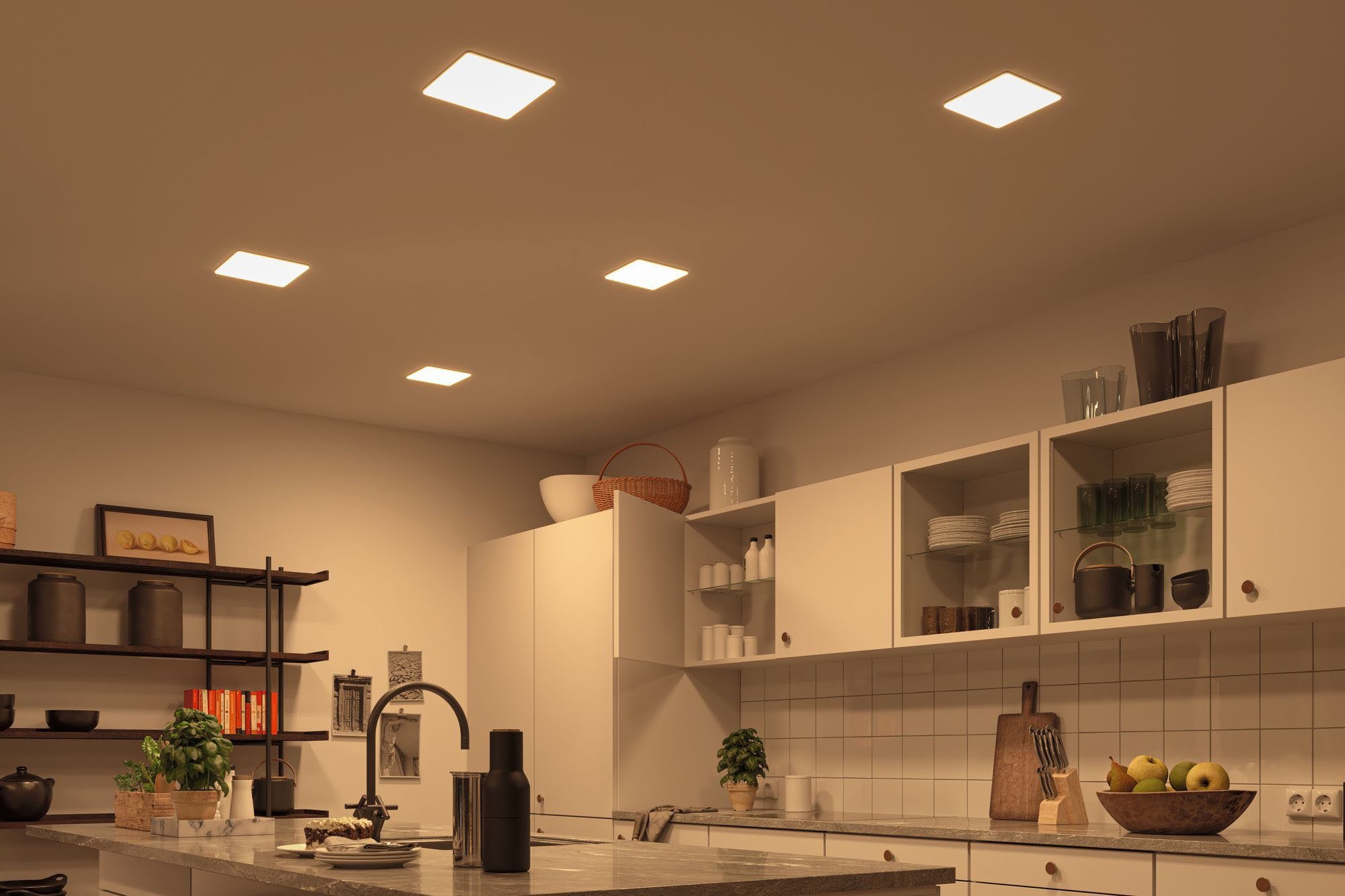Deckenmontage, Leuchtmittel, Memoryfunktion, integriert, warmweiß - durch Einbauleuchte Veluna, LED drei Wandschalters des LED Drücken Lichtstimmungen inkl. Paulmann fest kaltweiß, LED-Modul, versch.