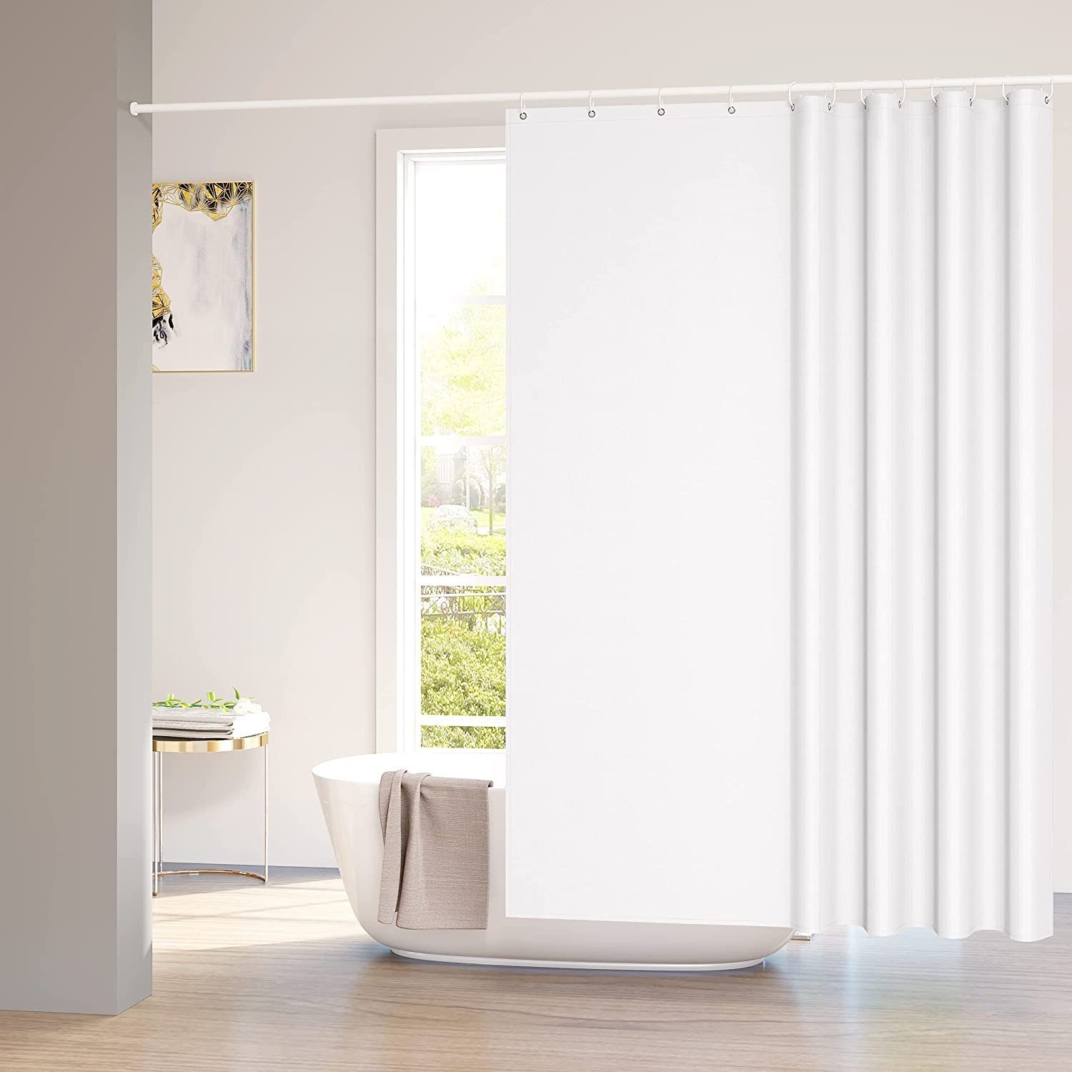 Woltu Duschvorhang Breite 180 cm (1tlg), Badvorhang Antischimmel