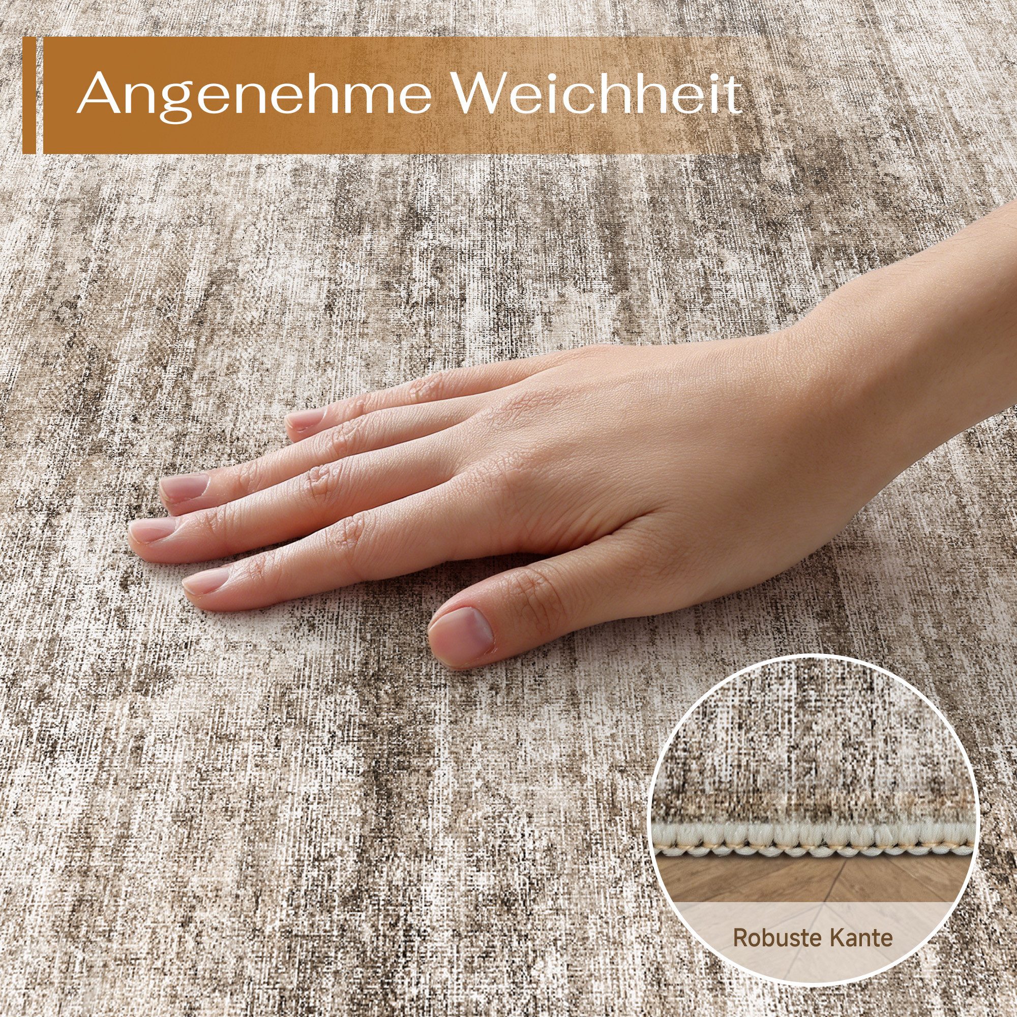 PURECOZY Teppich Kurzflor, modern abstrakt im Scandi-Look, rutschfest, weich, kuschelig, Rechteckig, Höhe: 5 mm, 160x230, 200x300, 300x400 cm, geeignet für verschiedene Innenräume