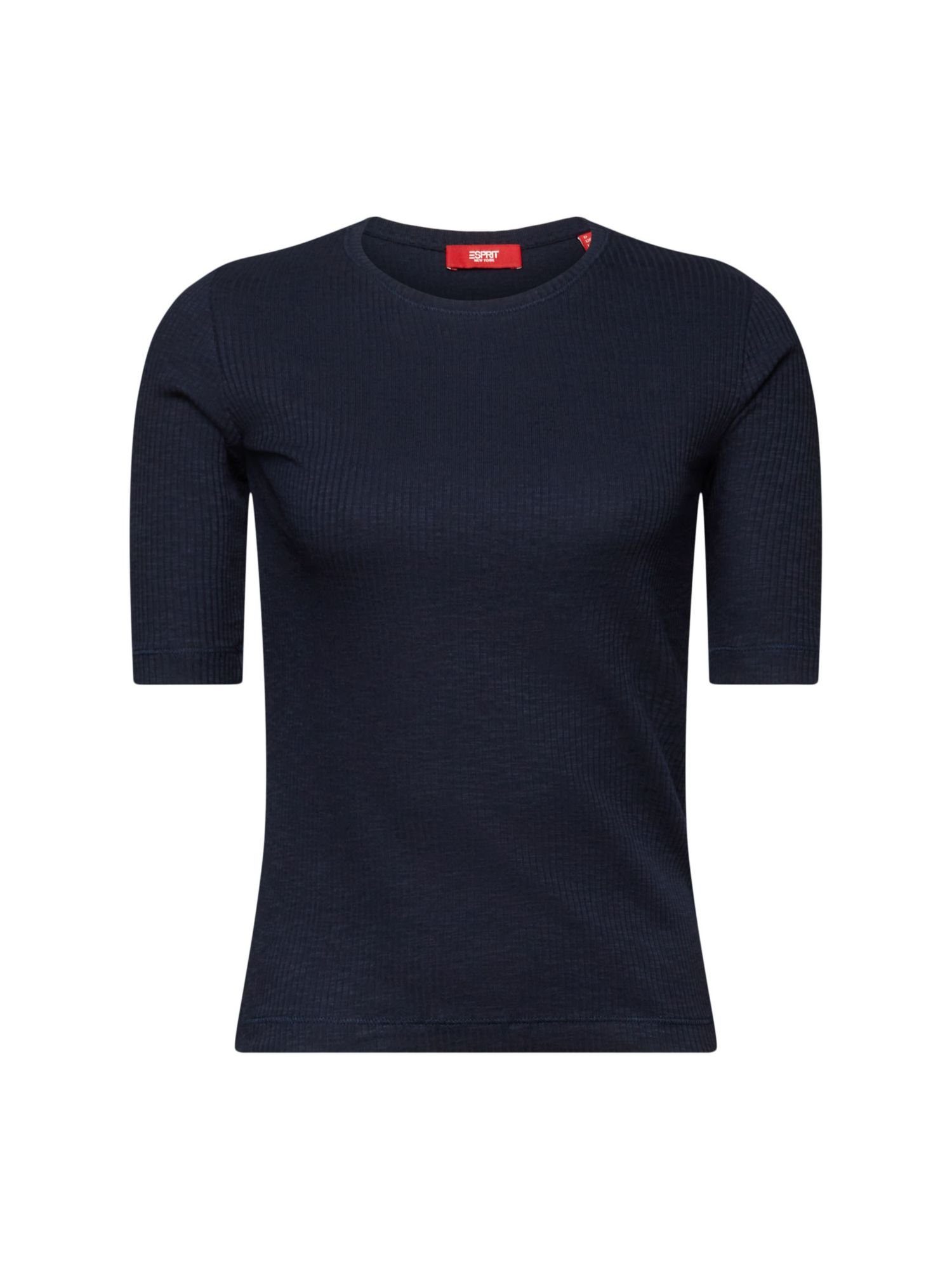 Esprit 3/4-Arm-Shirt T-Shirt aus geripptem Jersey NAVY