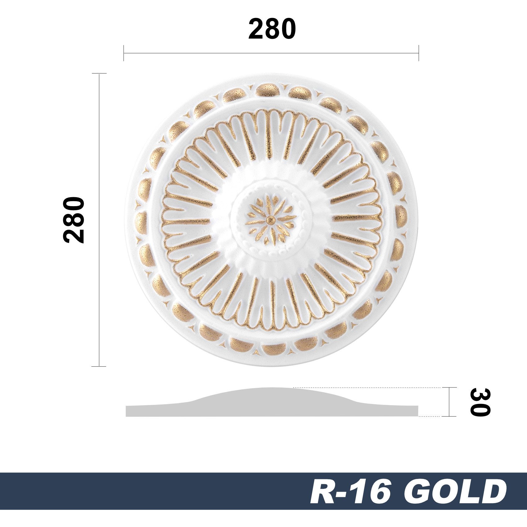 marbet design Wanddekoobjekt R-16 Gold (Stuckrosette günstig online kaufen