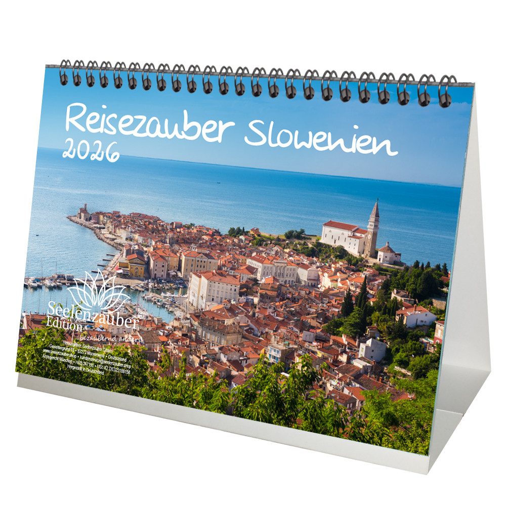 Seelenzauber Tischkalender Reisezauber Slowenien DIN A5 Tischkalender für 2026 Urlaub Reise Stadt