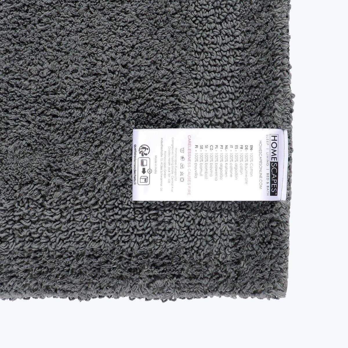 Homescapes Badematte WC-Vorleger grau 50x55 cm aus 100% Baumwolle, Höhe 20 mm, Baumwolle, rechteckig, 50 x 55 cm – Bild 3 von 5