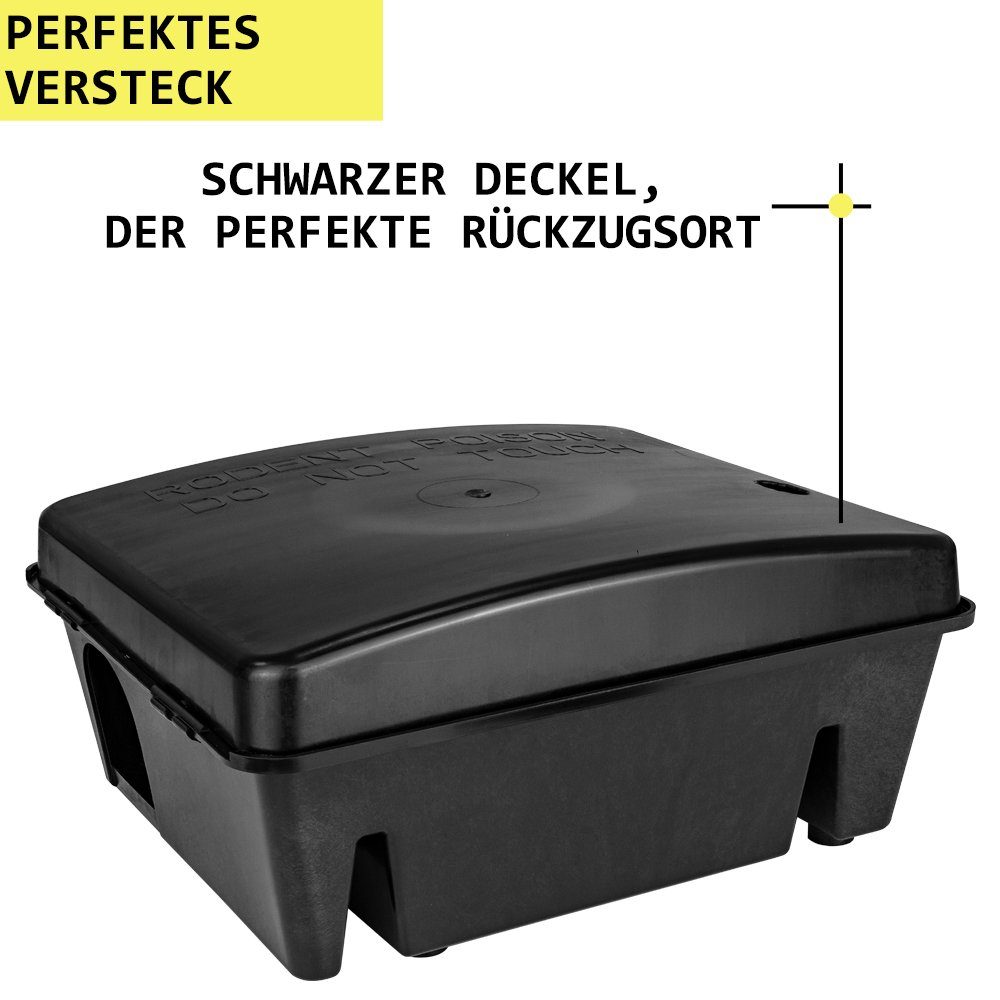 Petigi Lebendfalle 4x Köderstation Mäusefalle Mäusebox Köderbox Rattenbox Nagerstation