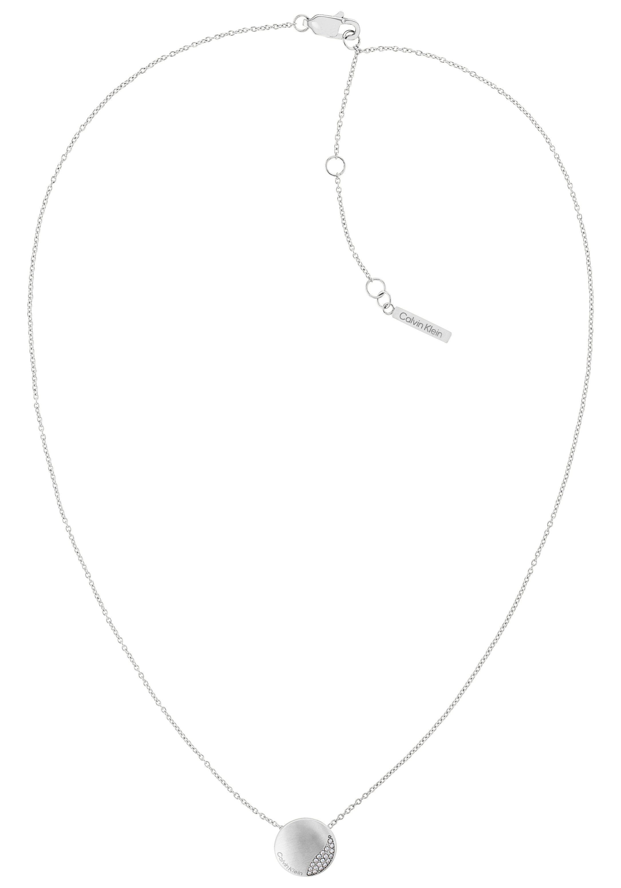 Calvin Klein Kette mit Anhänger Schmuck Edelstahl Halsschmuck Halskette Ankerkette CIRCULAR, zu Hoodie, Shirt, Jeans, Sneaker, Jacke, Calvin Klein Underwear! edelstahlfarben-weiß | Ketten mit Anhänger