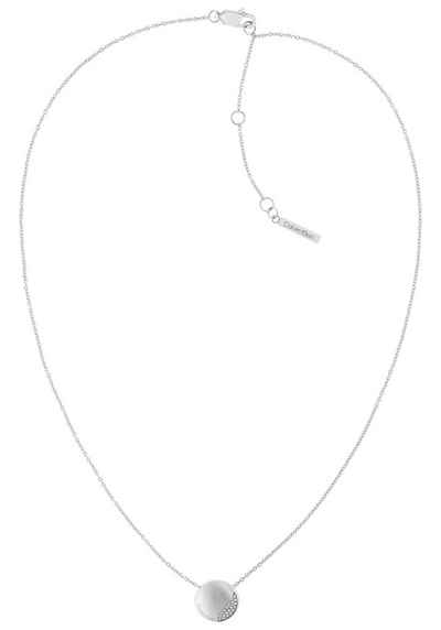 Calvin Klein Kette mit Anhänger Schmuck Edelstahl Halsschmuck Halskette Ankerkette CIRCULAR, mit Glasstein