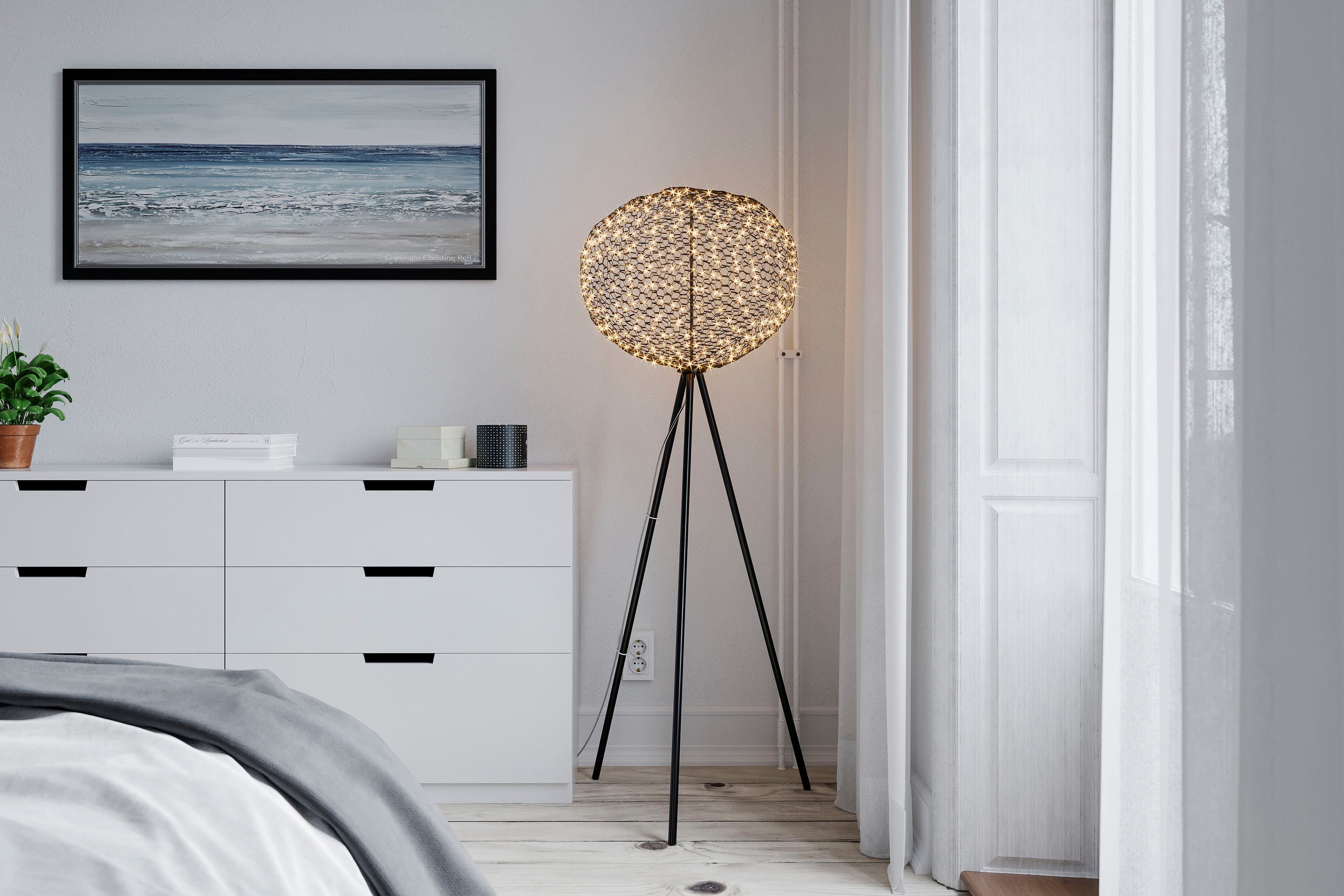 By Rydens Stehlampe Hayden, LED fest integriert, Stehleuchte aus  Drahtgeflecht, Skandinavisches Design